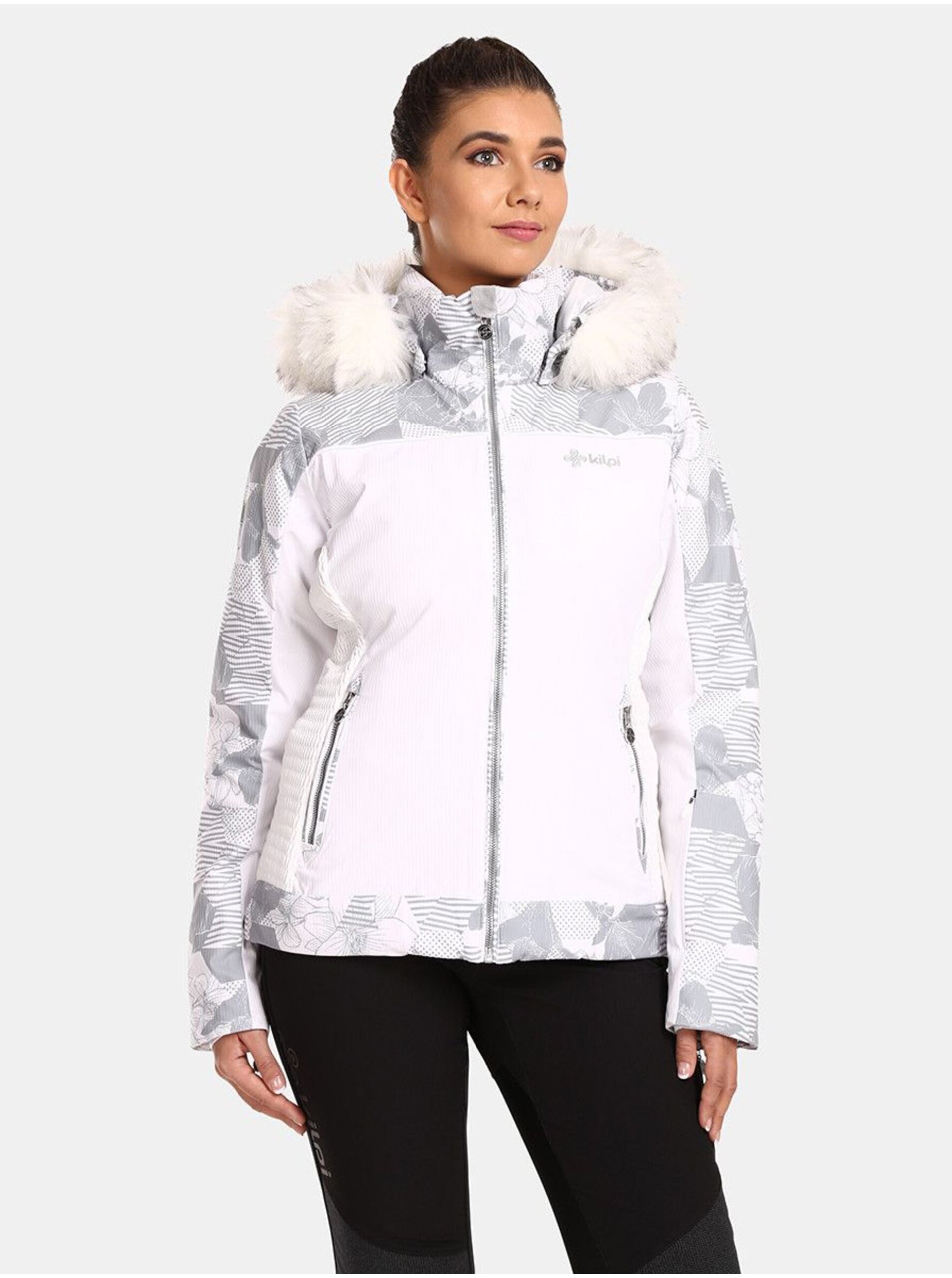 Levně Bílá dámská lyžařská vyhřívaná bunda Kilpi Lena-W