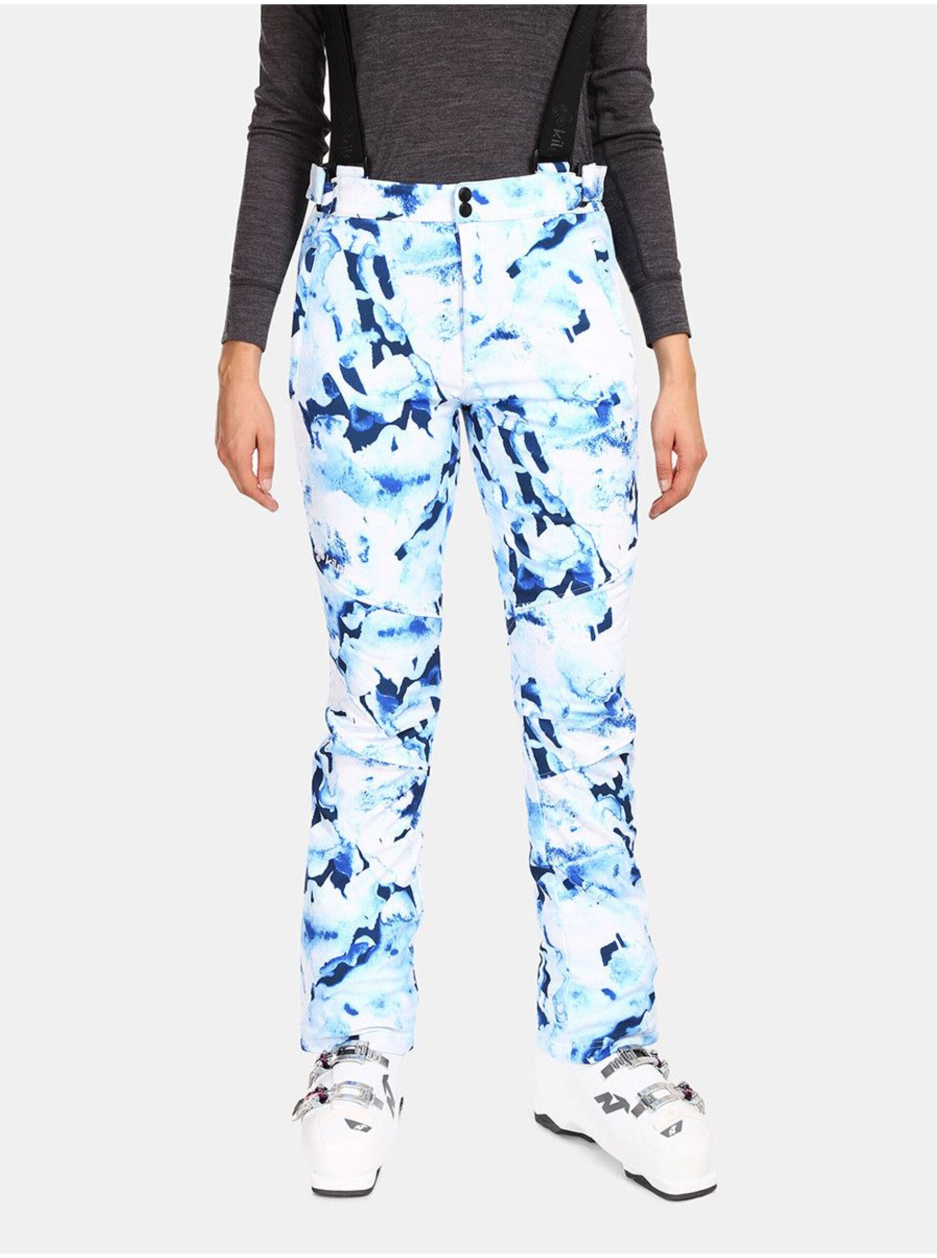 Levně Modro-bílé dámské softshellové lyžařské kalhoty Kilpi TORIEN-W