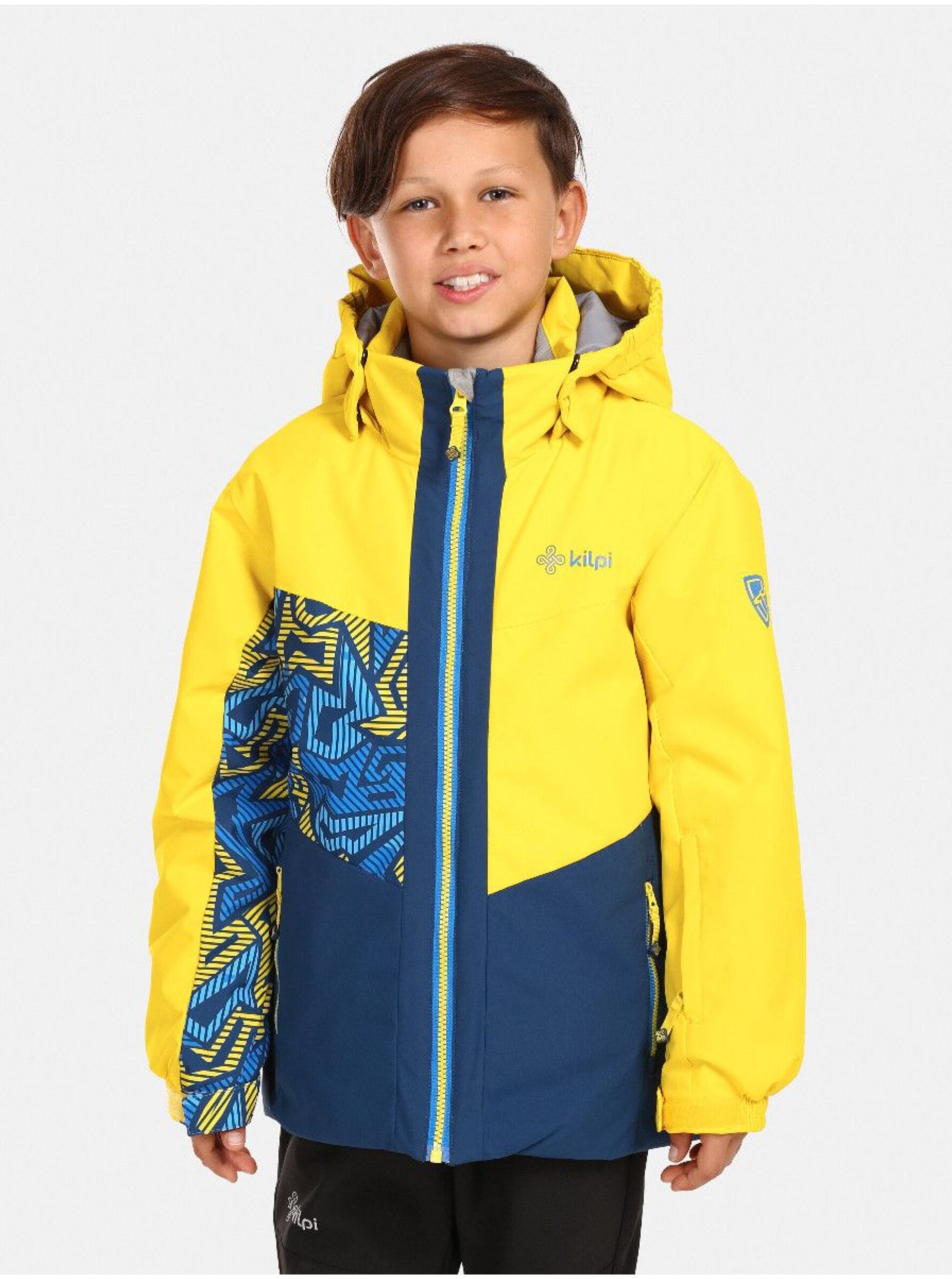 Levně Žlutá klučičí lyžařská zimní bunda Kilpi Ateni