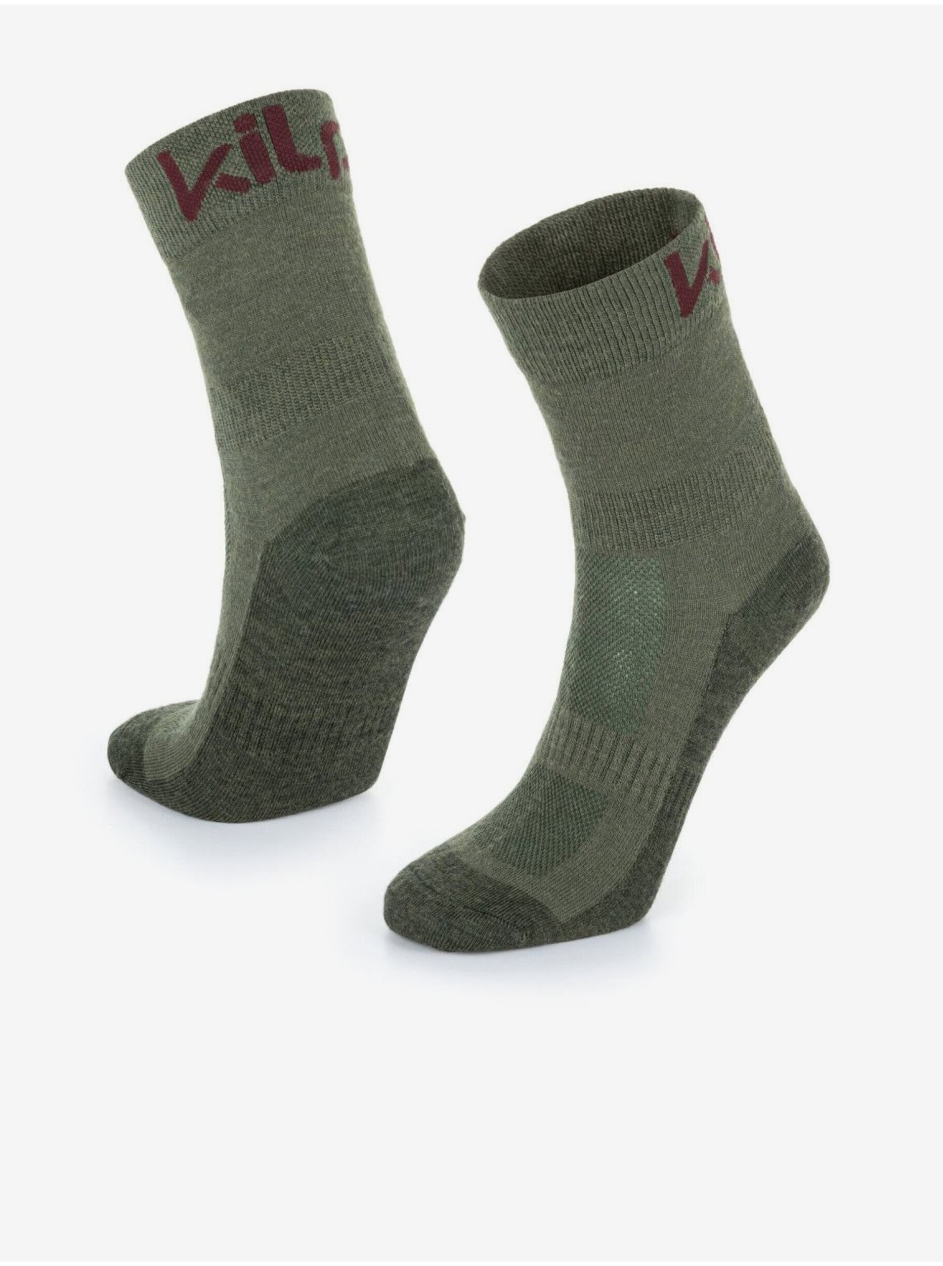 Levně Khaki unisex outdoorové ponožky z Merino vlny Kilpi LIRIN-U