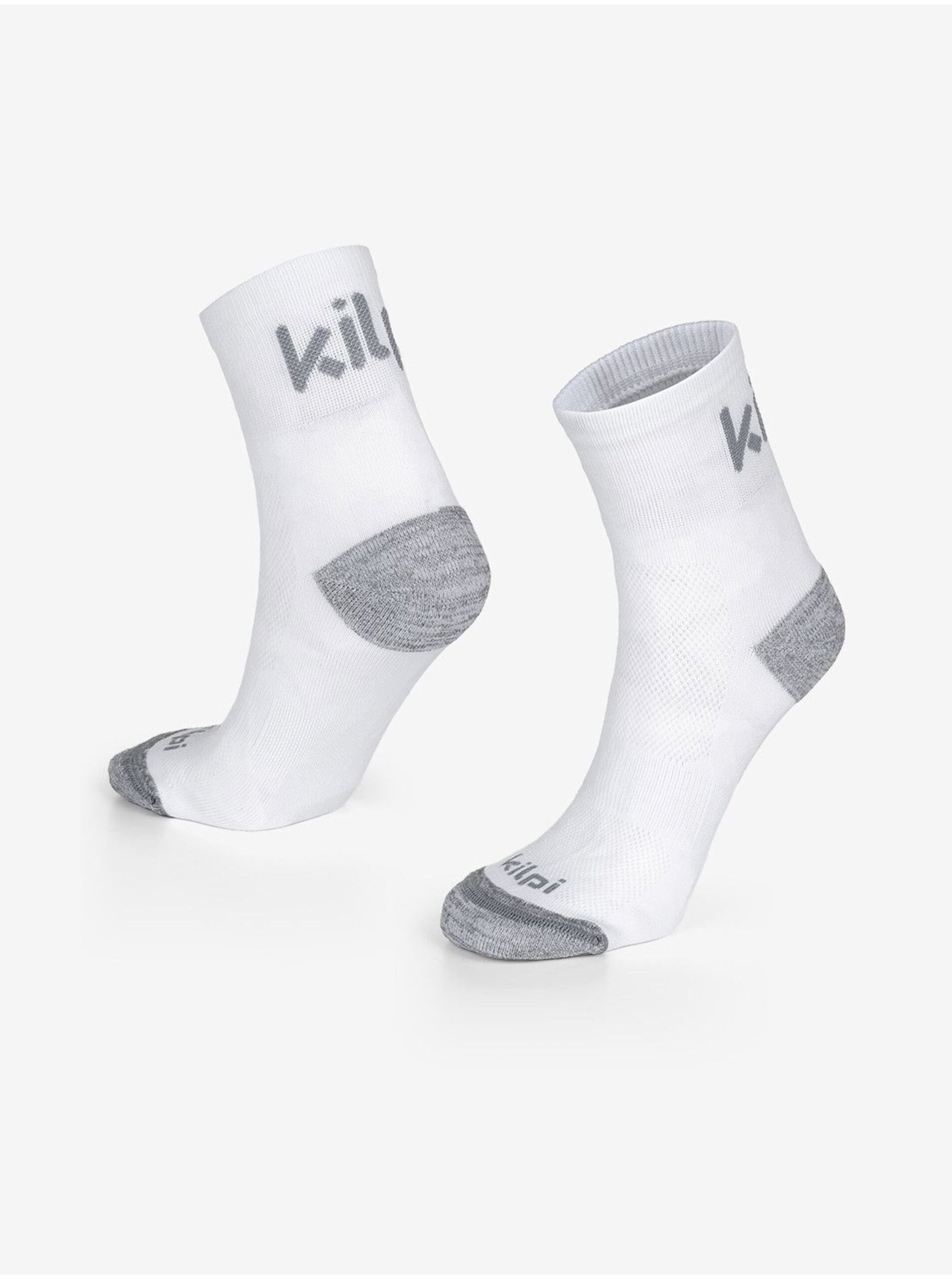 E-shop Šedo-bílé unisex ponožky Kilpi SPEED-U