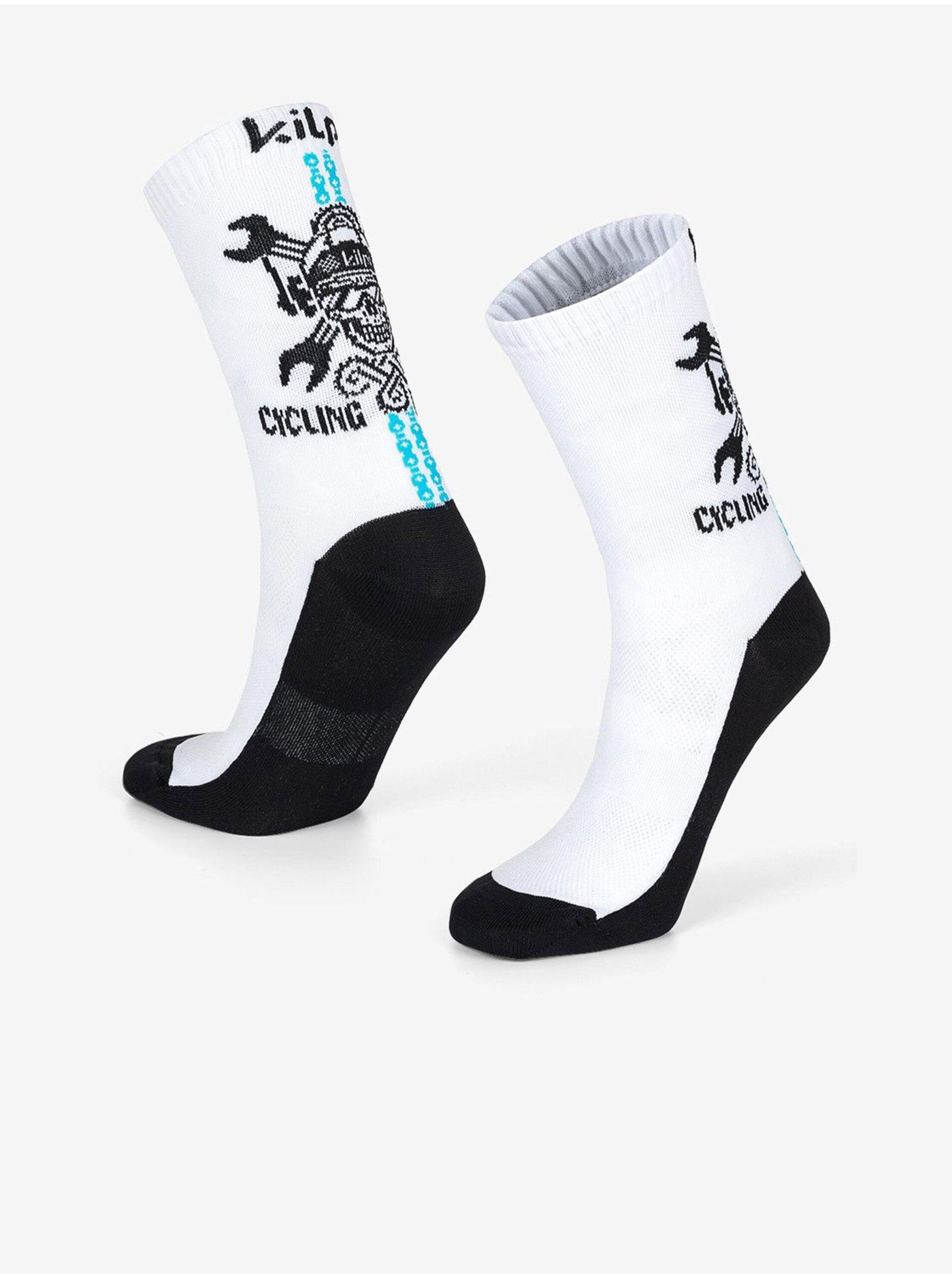 Lacno Čierno-biele unisex športové ponožky Kilpi SPURT-U