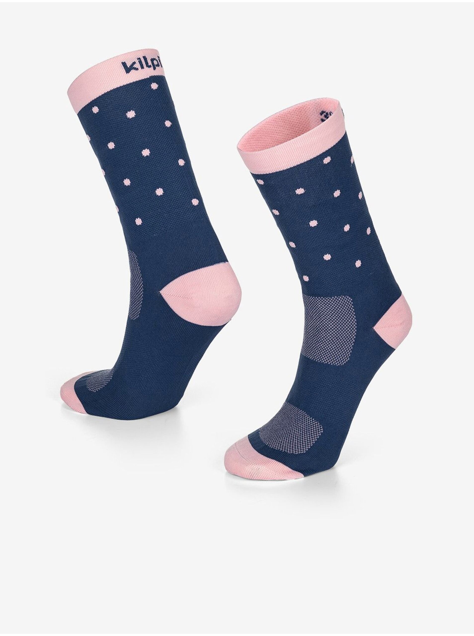 Levně Růžovo-modré unisex puntíkované ponožky Kilpi DOTS