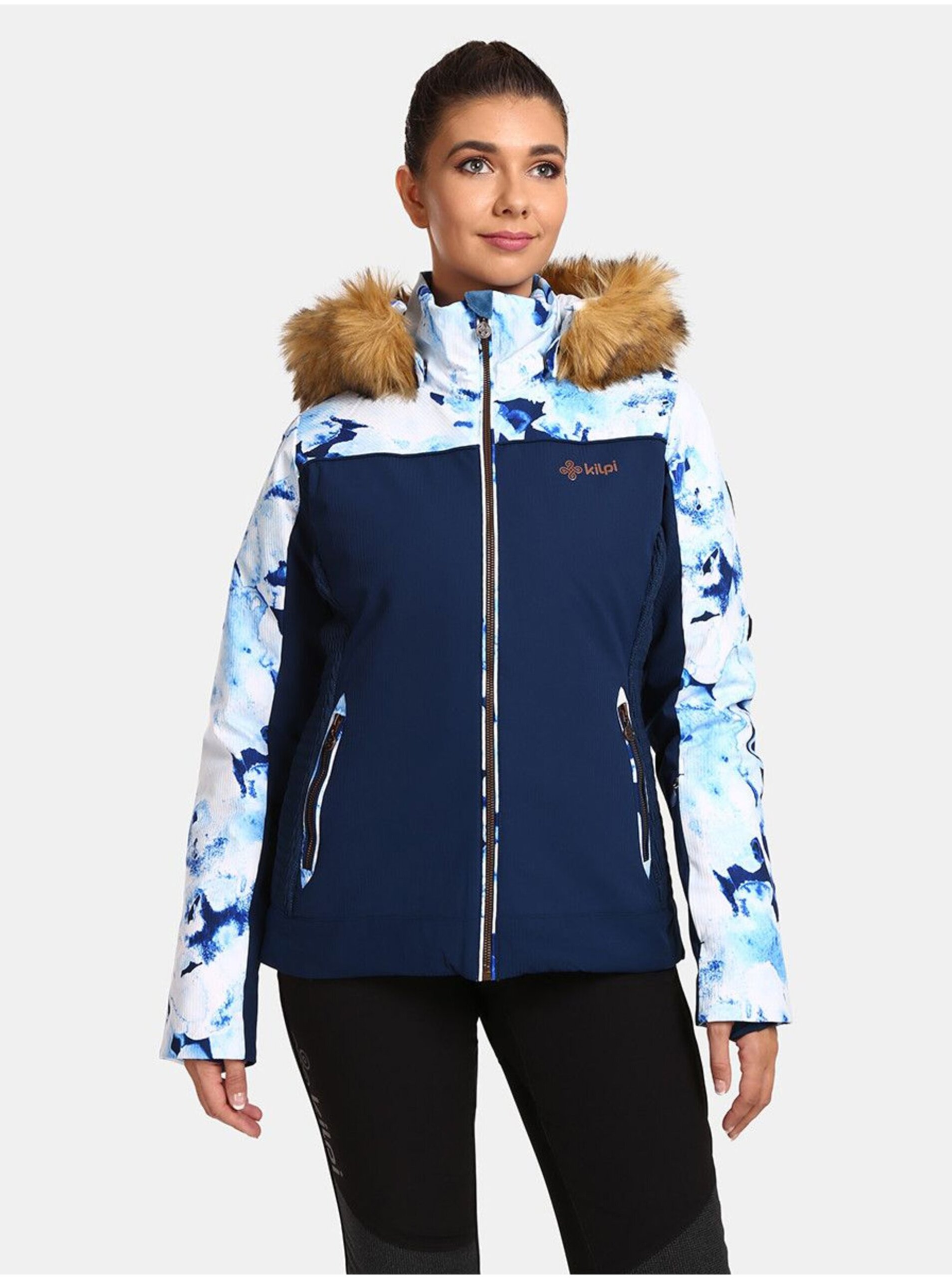 Levně Tmavě modrá dámská lyžařská vyhřívaná bunda Kilpi Lena-W