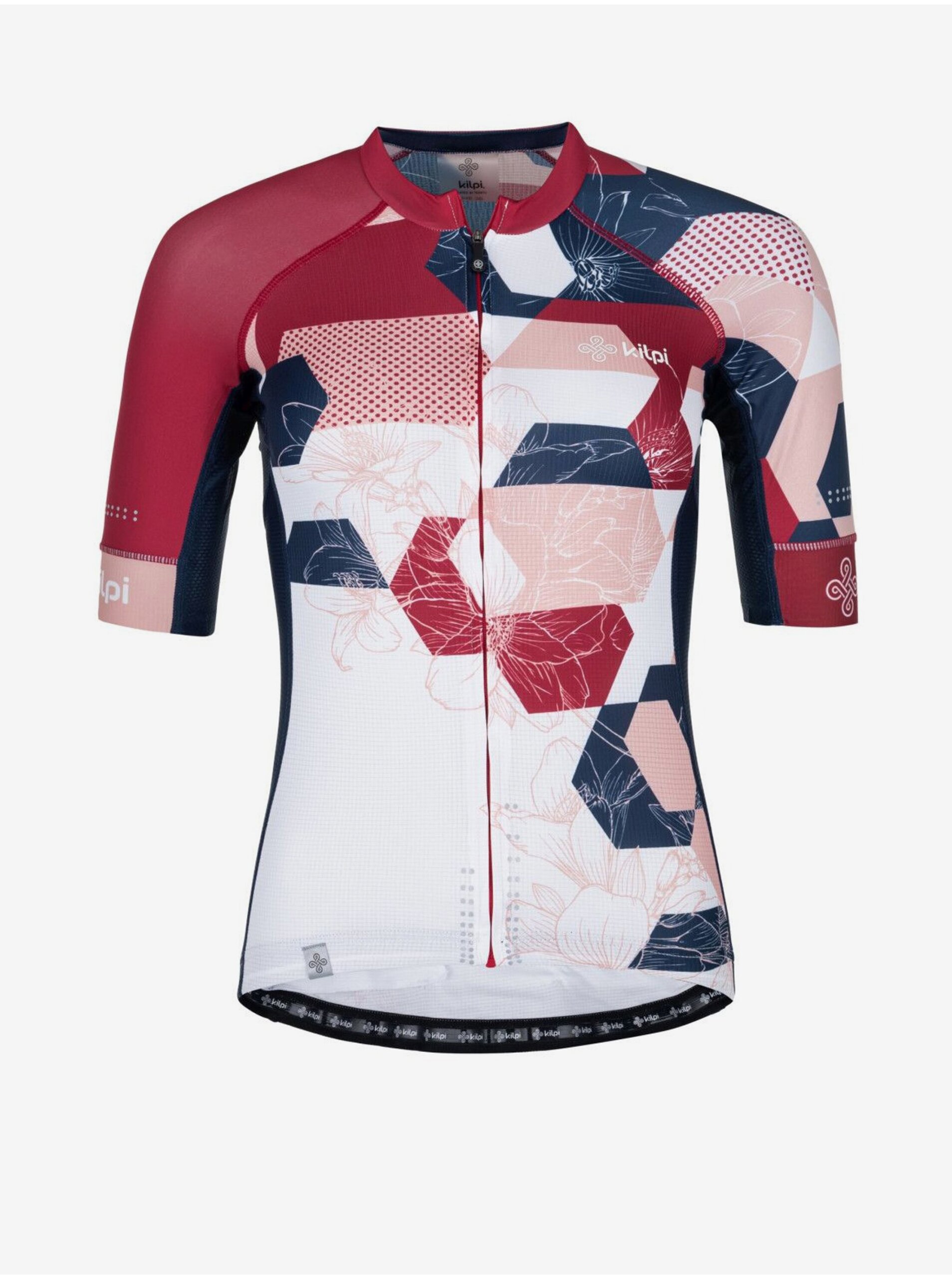 Levně Vínovo-bílý dámský cyklistický dres Kilpi Adamello-W