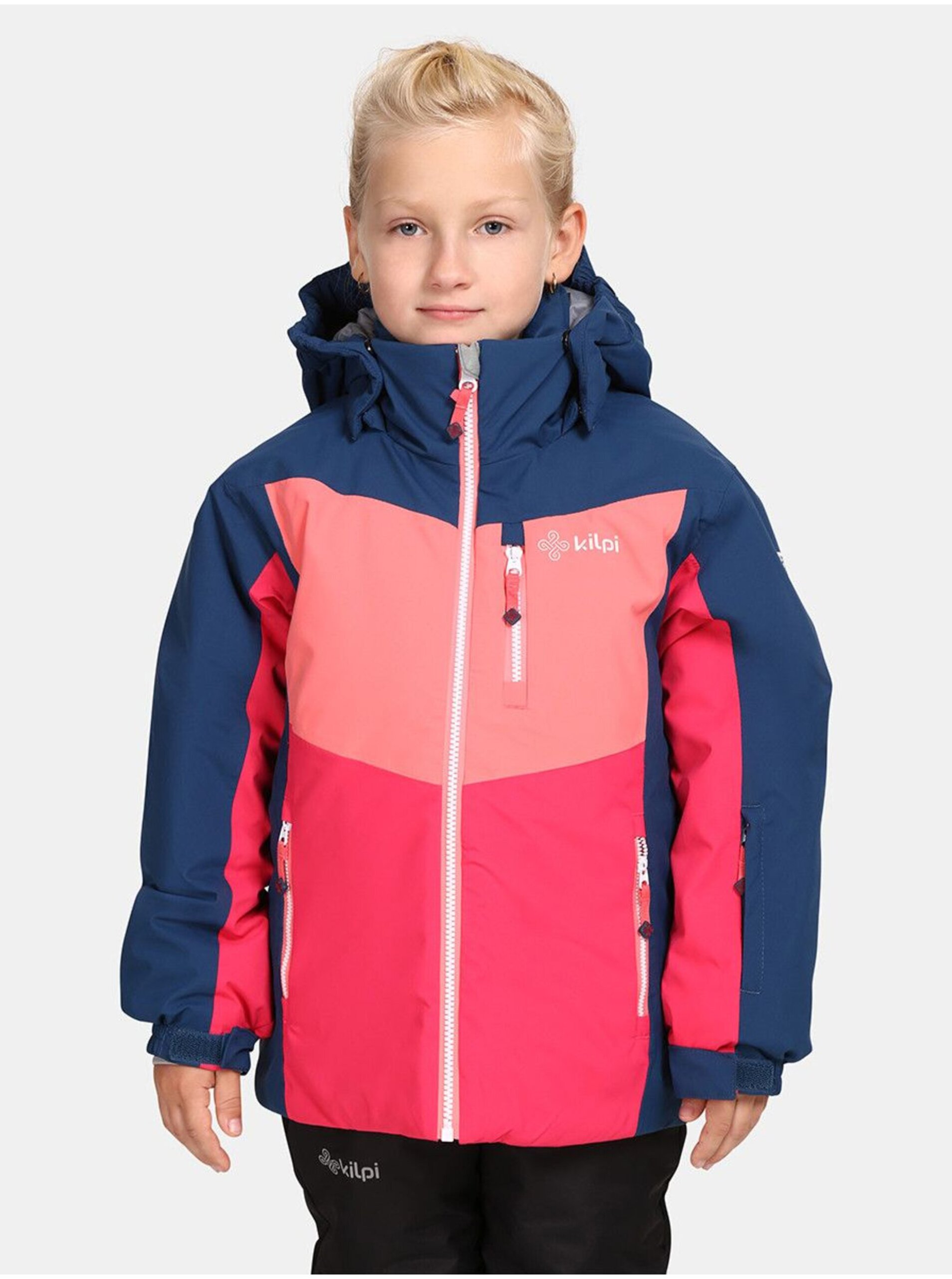 Lacno Ružovo-modrá dievčenská lyžiarska bunda Kilpi Valera-JG