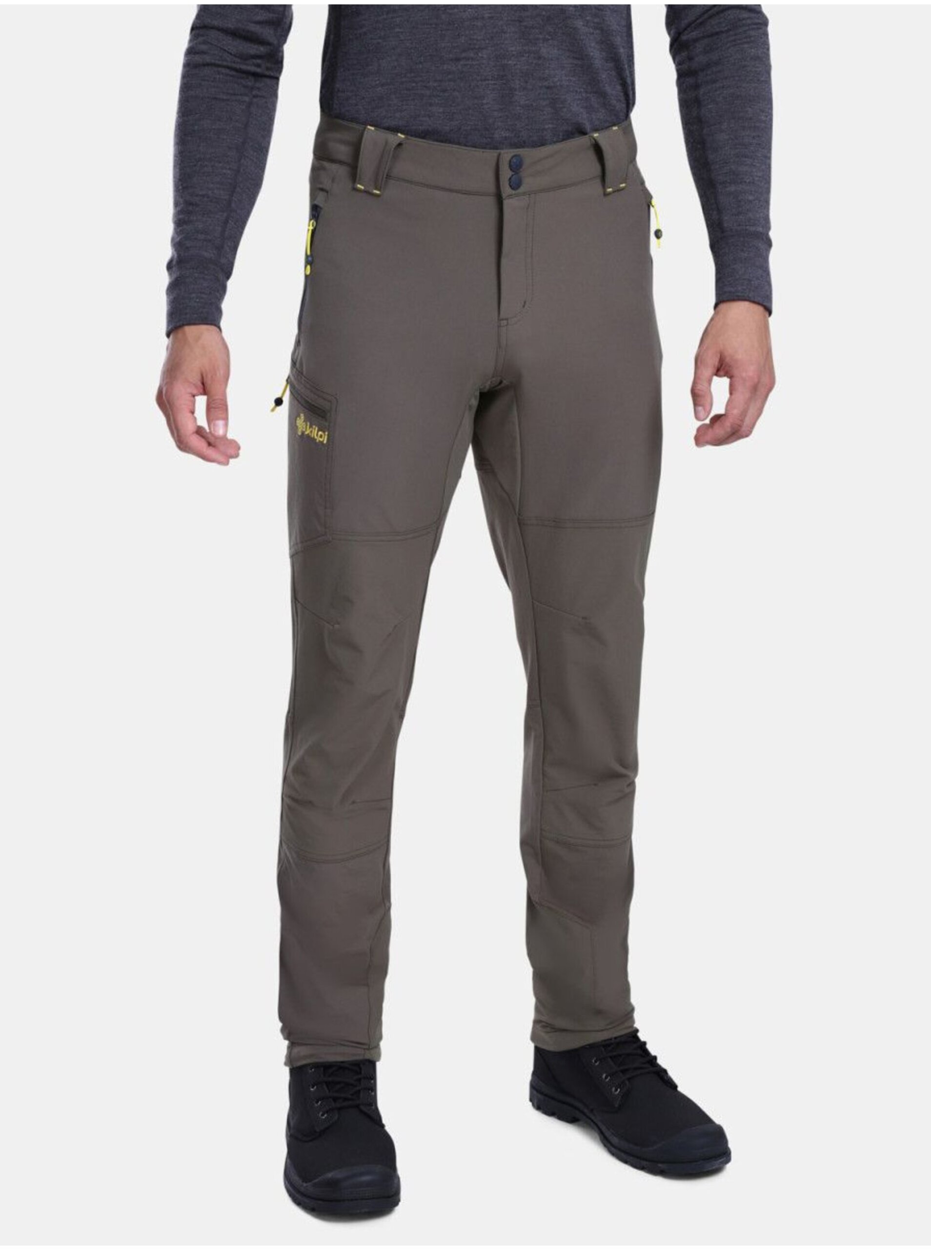 Levně Tmavě zelené pánské outdoorové kalhoty Kilpi TIDE-M