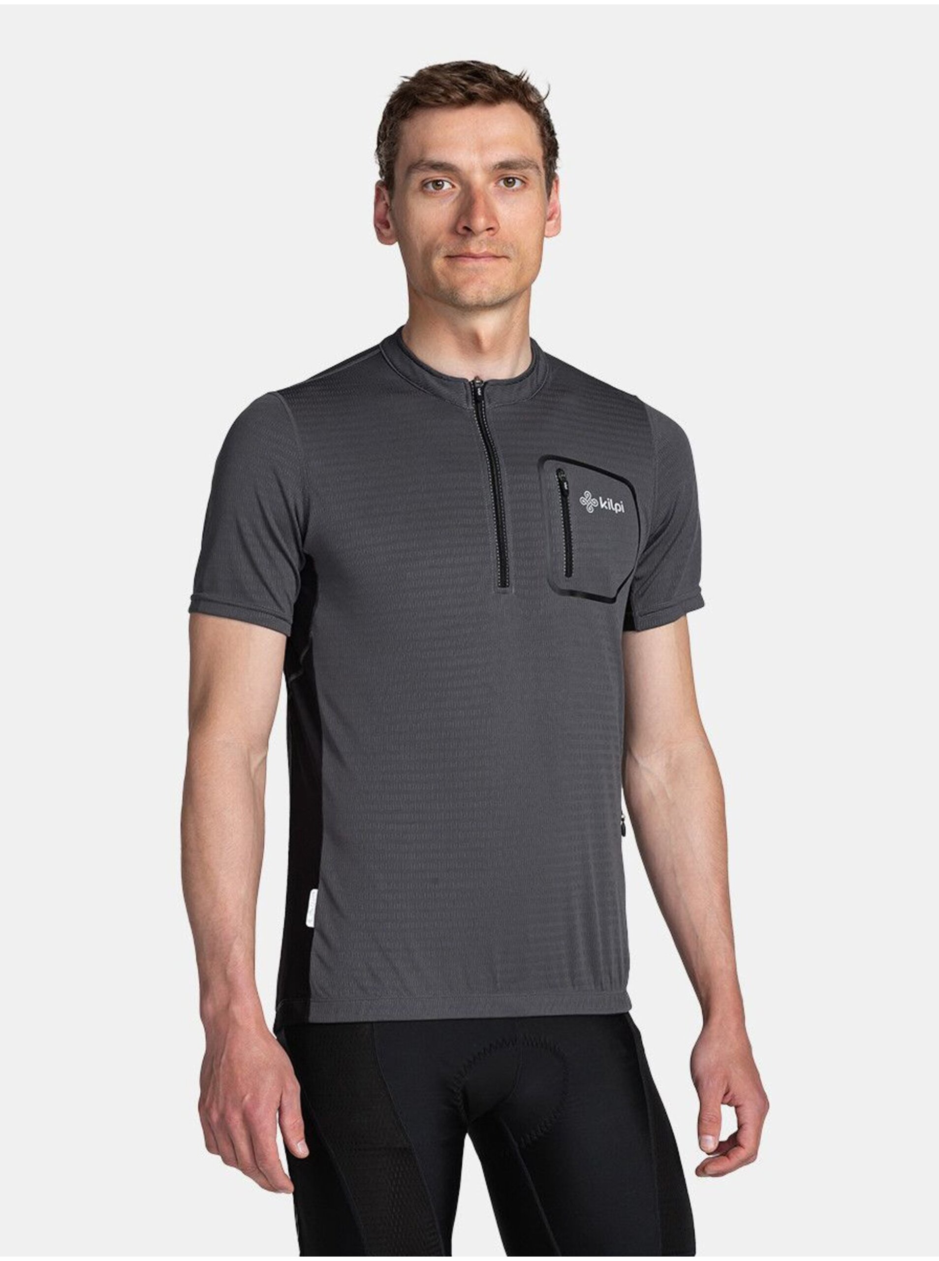 E-shop Tmavě šedé pánské cyklistické tričko Kilpi Meledo
