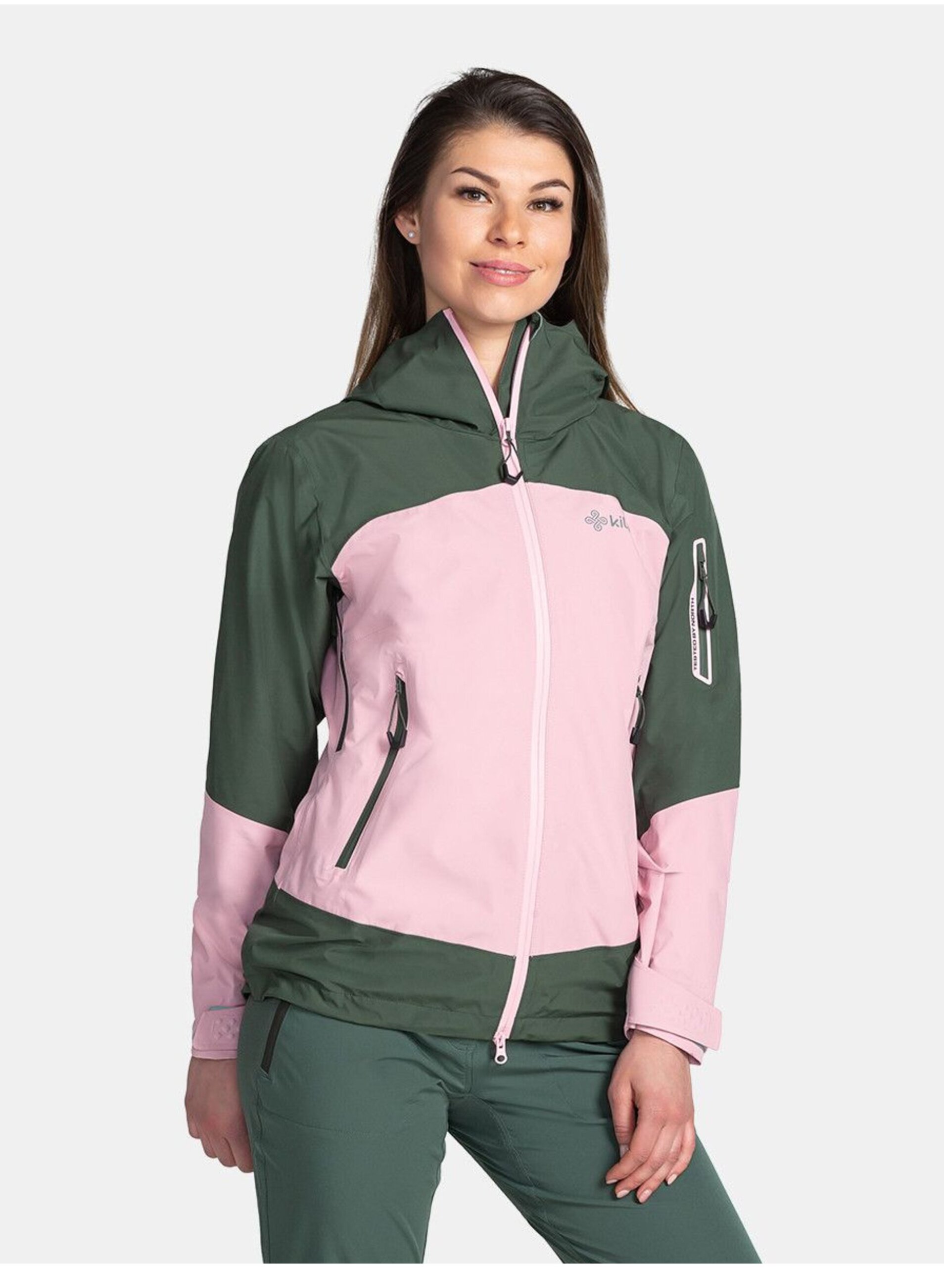 E-shop Zeleno-růžová dámská nepromokavá bunda Kilpi Mamba