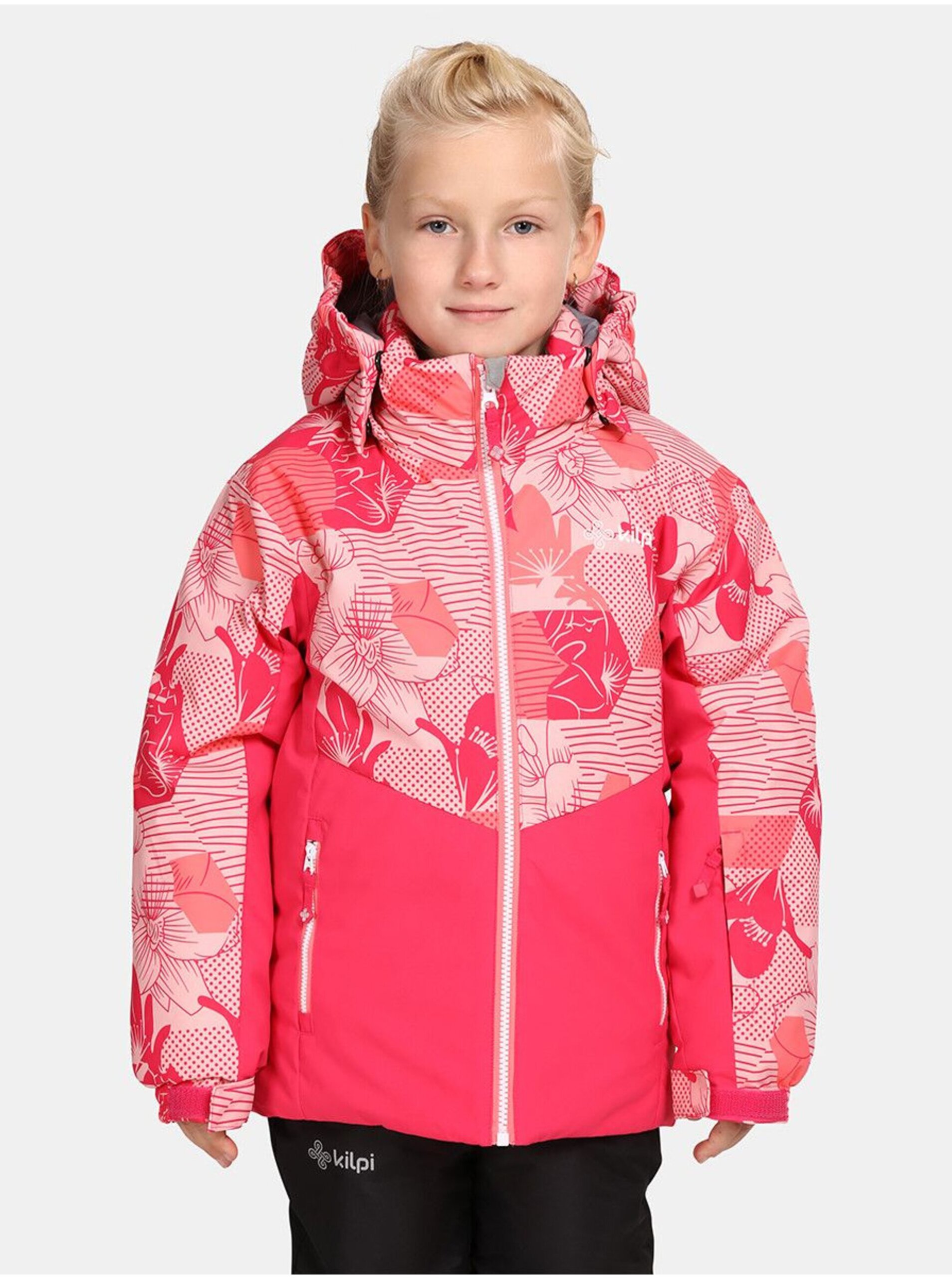 Lacno Tmavo ružová dievčenská lyžiarska bunda Kilpi Samara