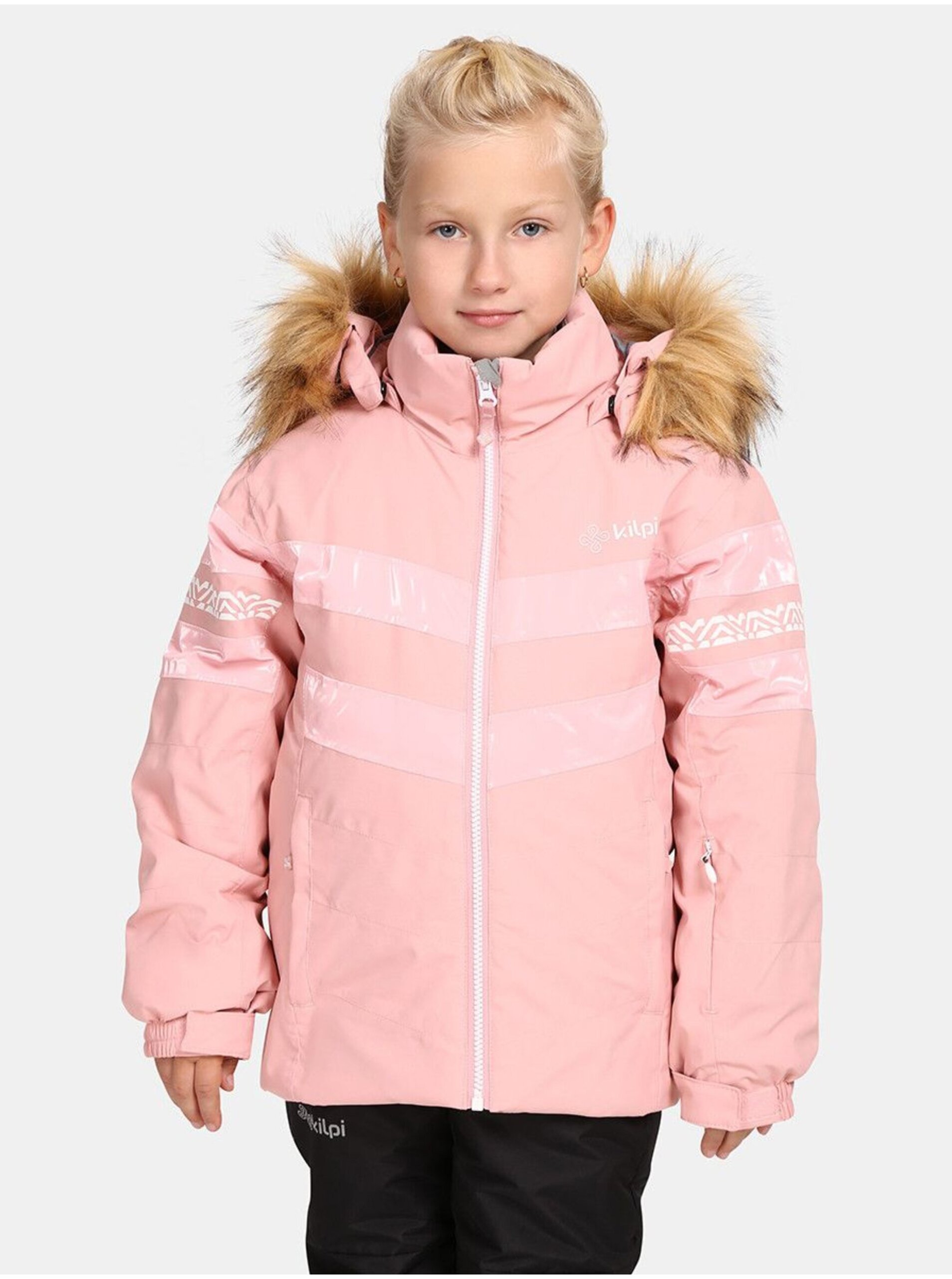 Levně Světle růžová holčičí lyžařská bunda Kilpi Dalila