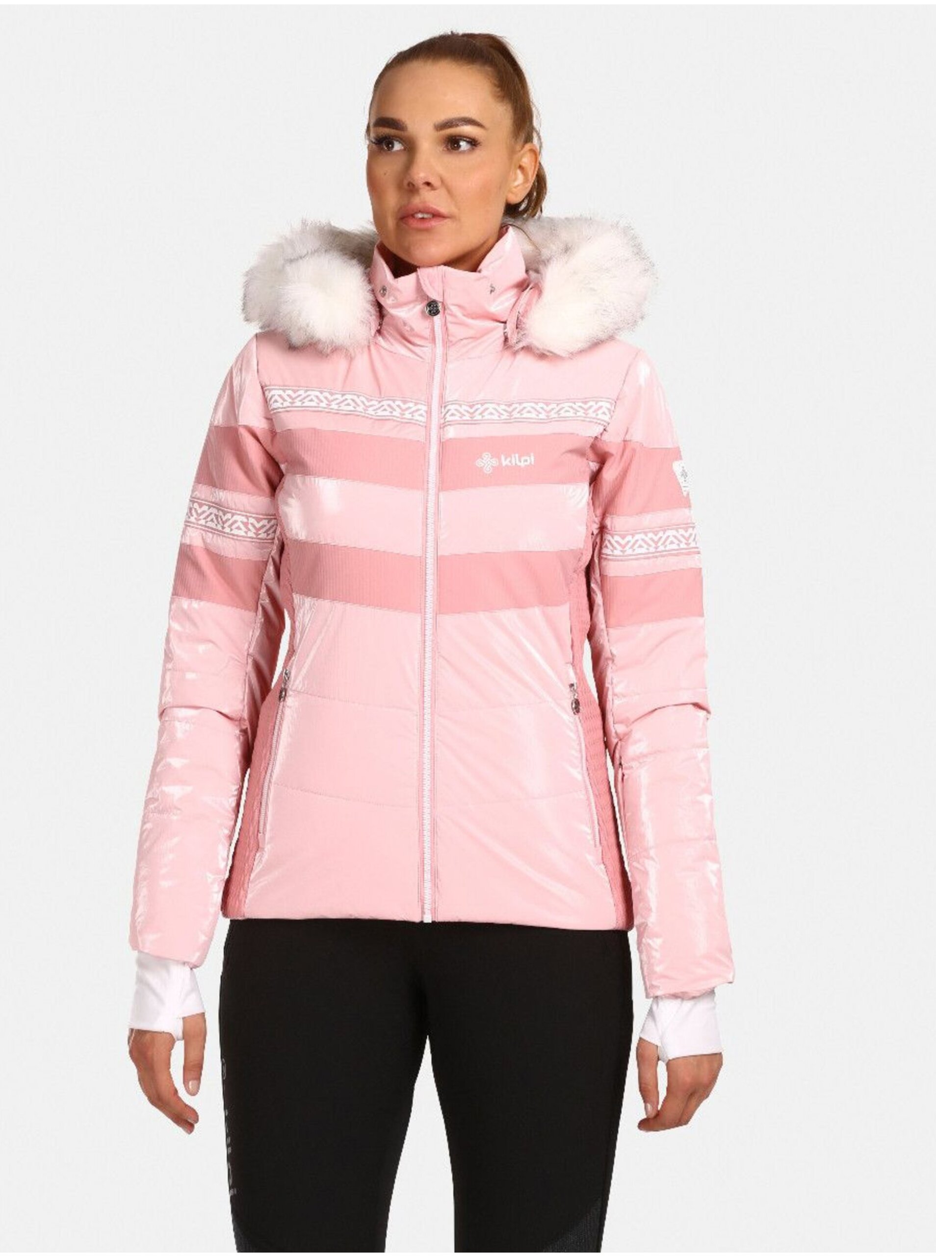 Levně Světle růžová dámská lyžařská bunda Kilpi Dalila