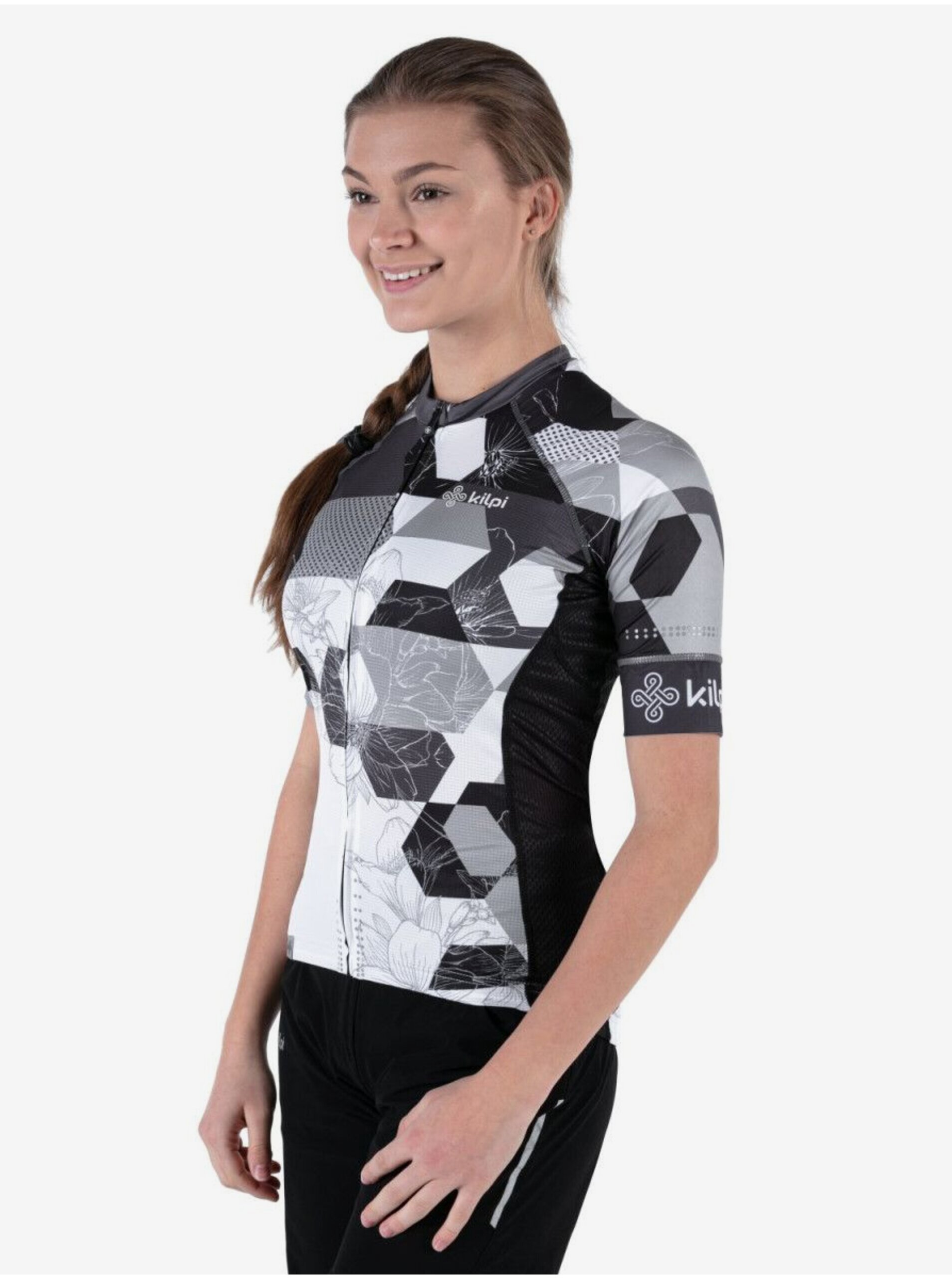 Lacno Čierno-biely dámsky cyklistický dres Kilpi Adamello-W