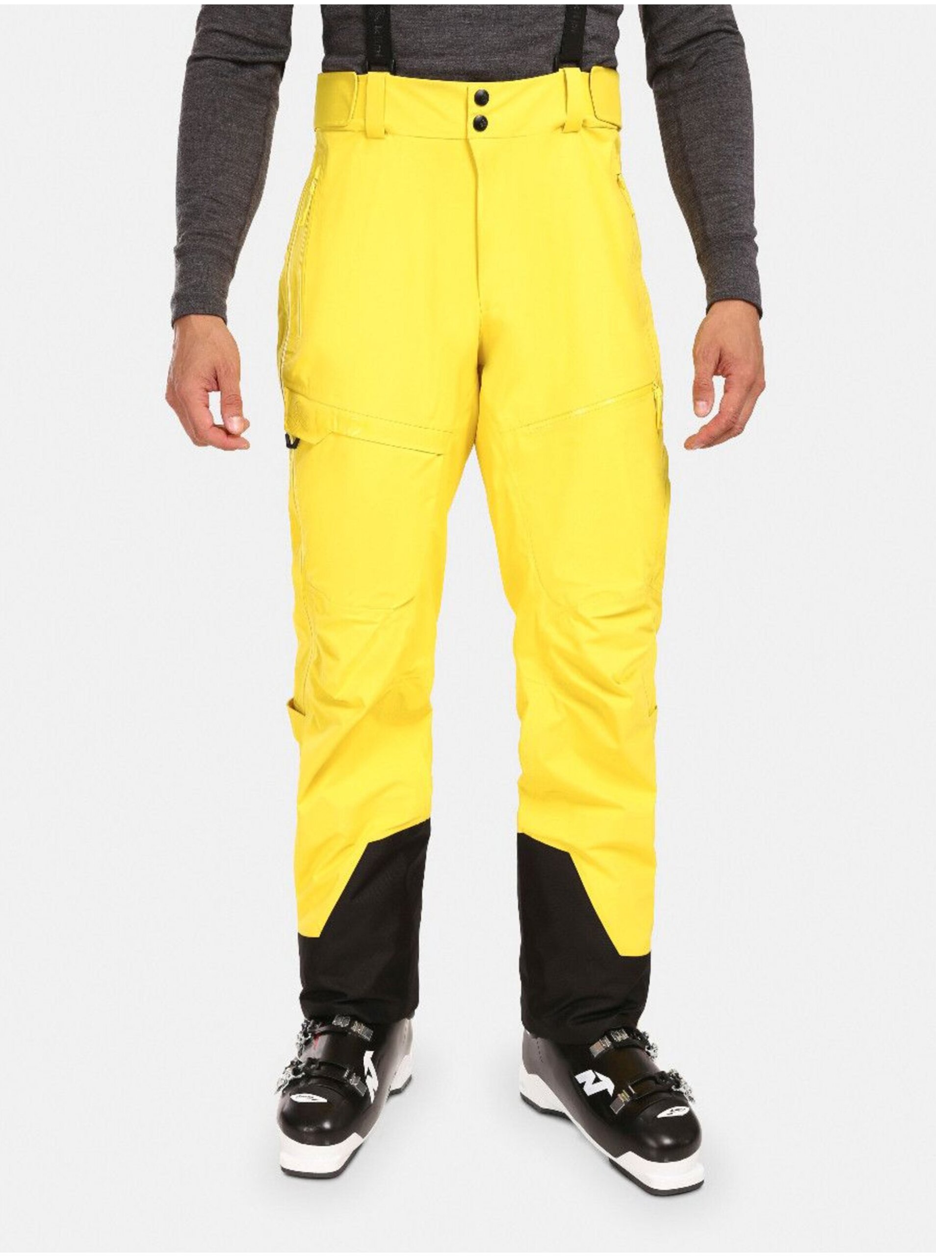 Levně Žluté pánské zimní sportovní kalhoty Kilpi Lazzaro