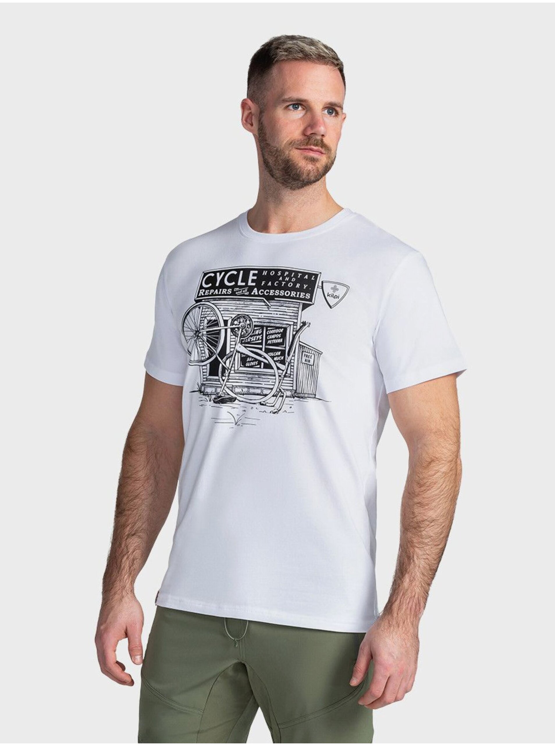 E-shop Bílé pánské tričko s potiskem Kilpi PORTELA