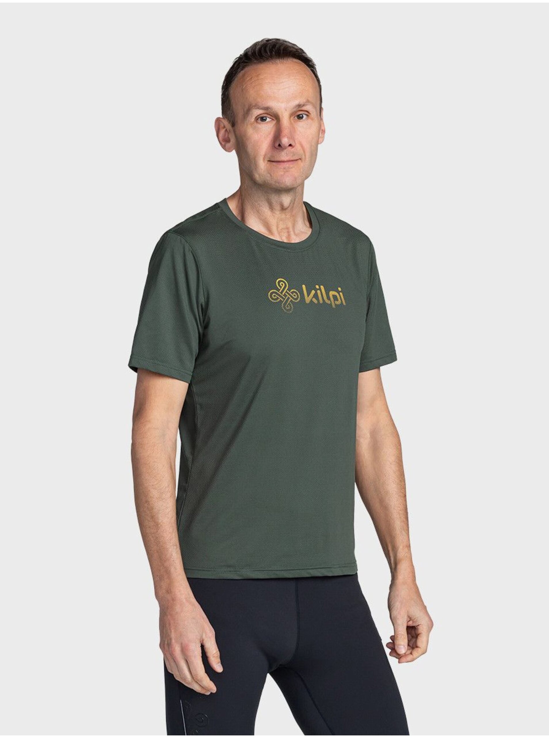 Levně Tmavě zelená pánské sportovní tričko Kilpi TODI