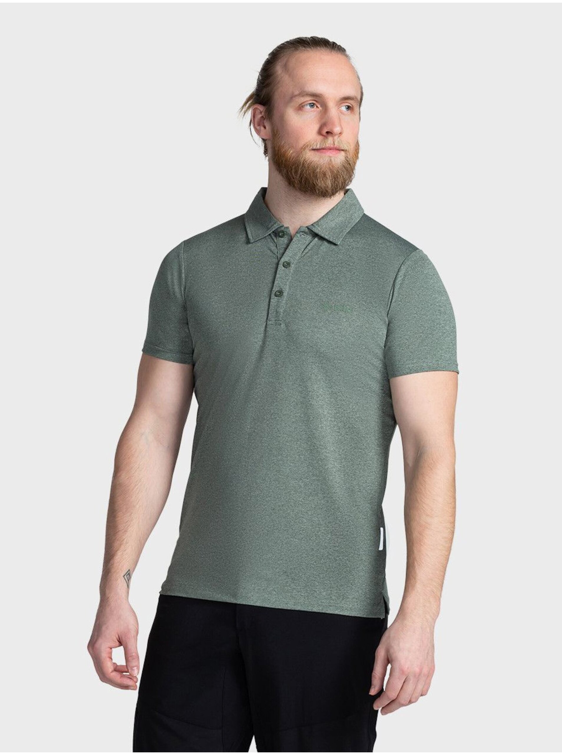 Levně Zelené pánské polo tričko Kilpi OLIVA