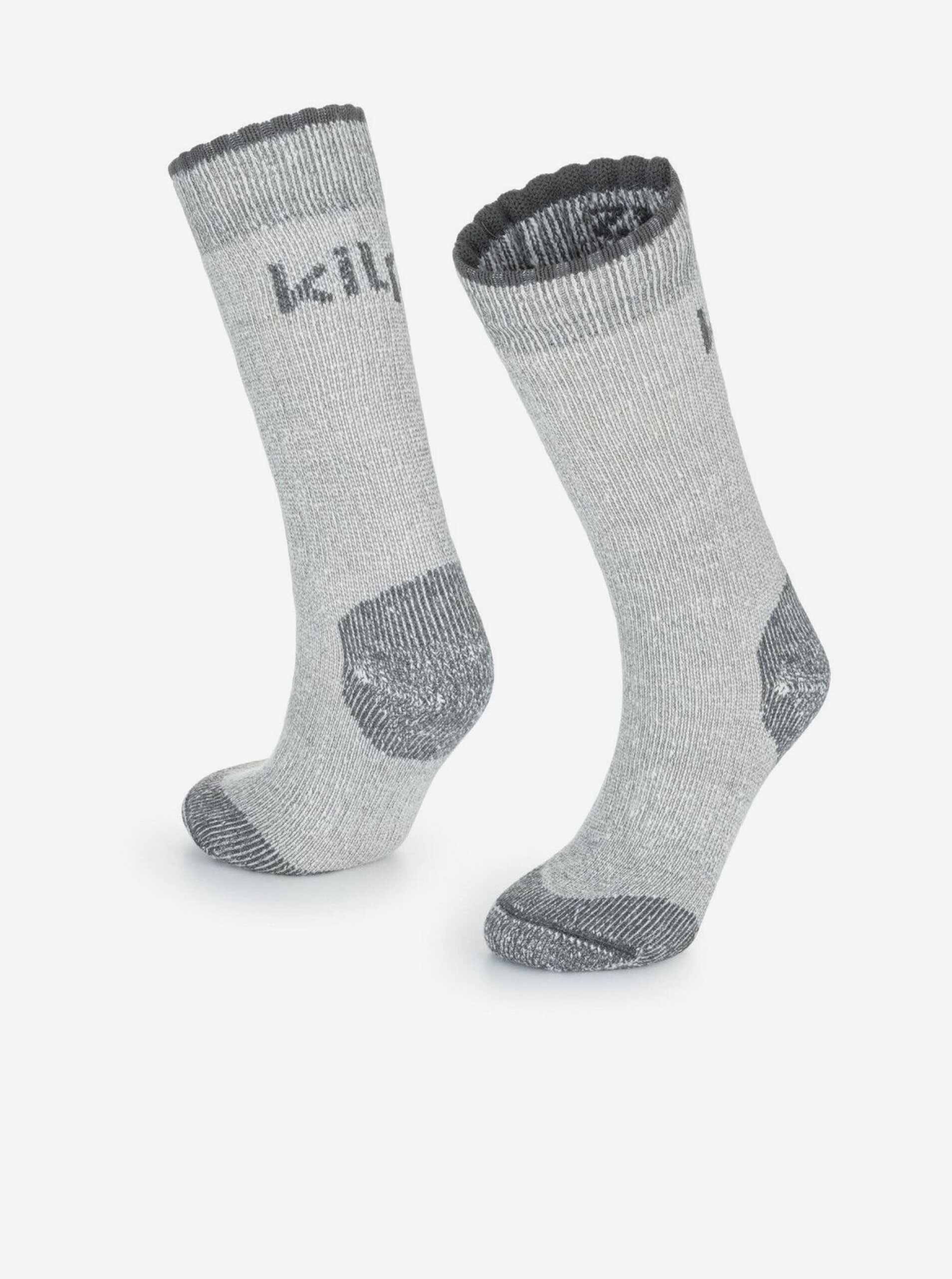 Levně Světle šedé unisex termo ponožky Kilpi LECCO