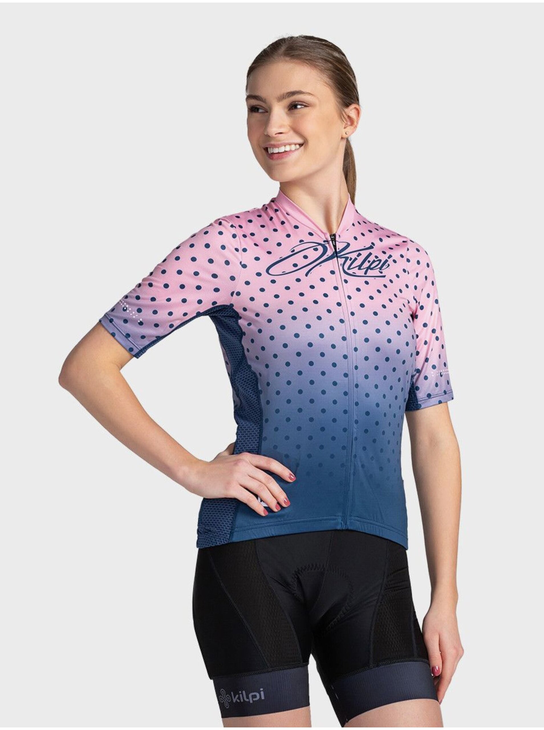 Levně Modro-růžové dámské sportovní tričko na zip Kilpi RITAEL