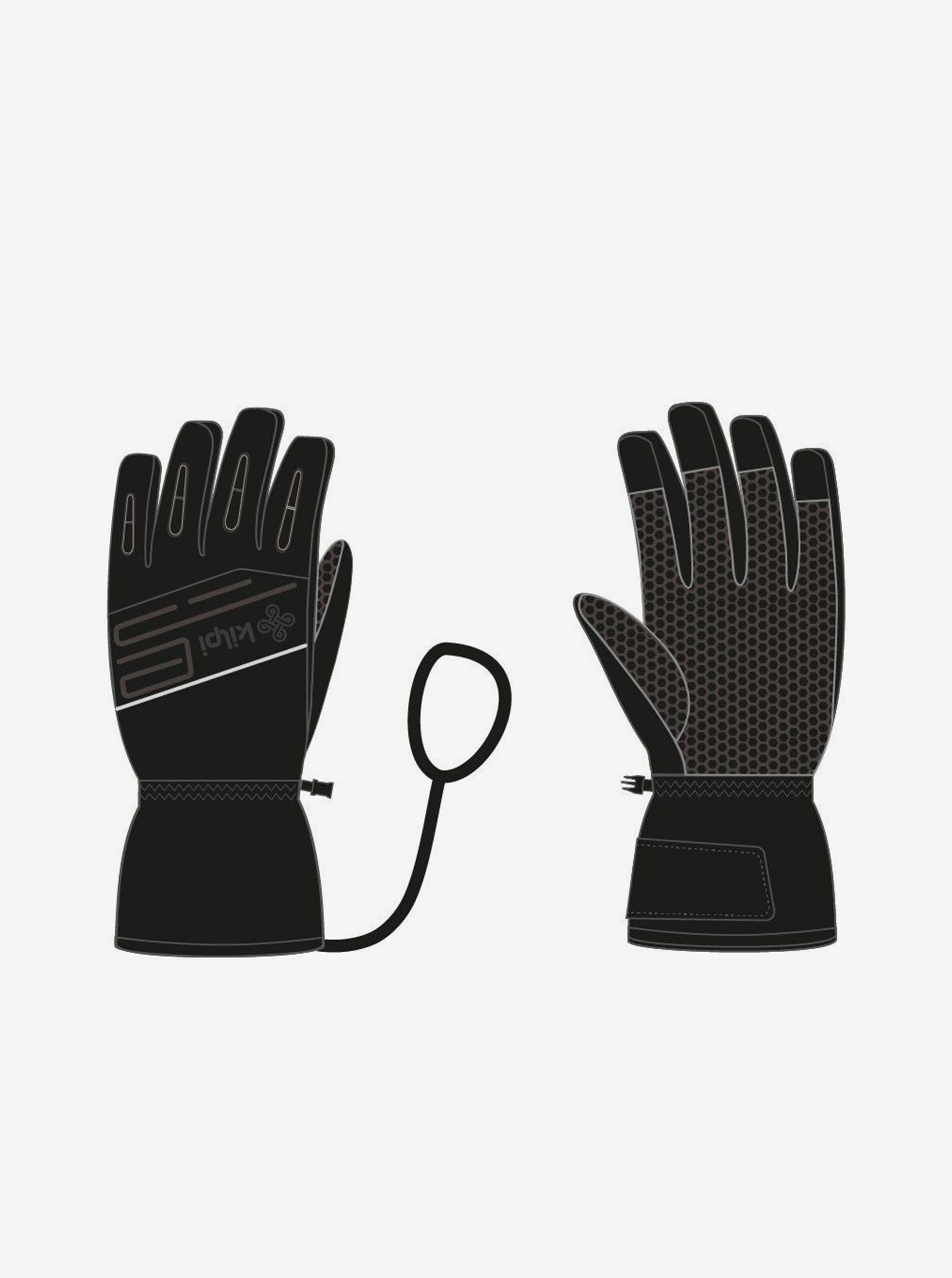 E-shop Černé unisex lyžařské rukavice Kilpi CEDRIQ