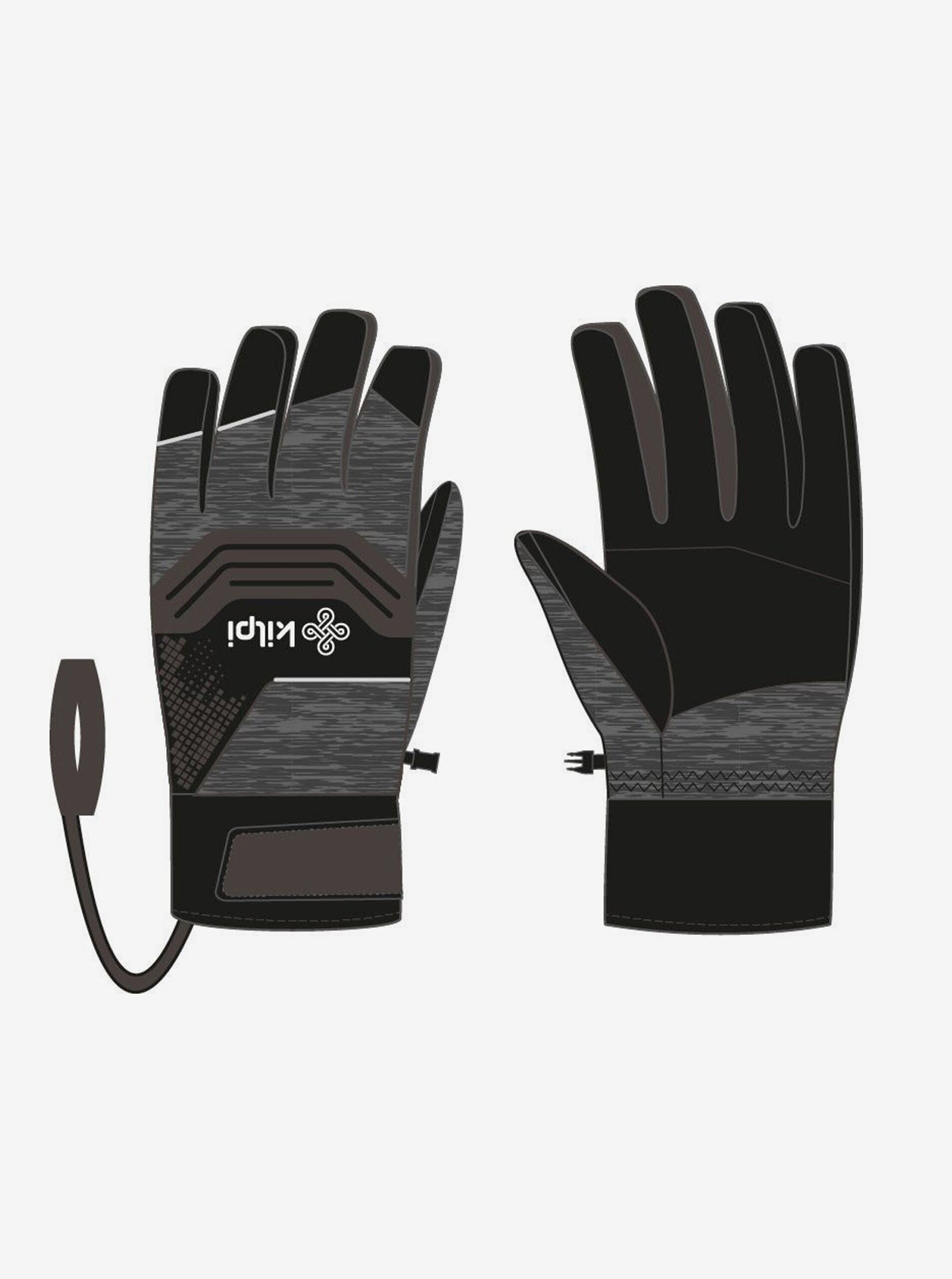 E-shop Tmavě šedé unisex lyžařské rukavice Kilpi SKIMI