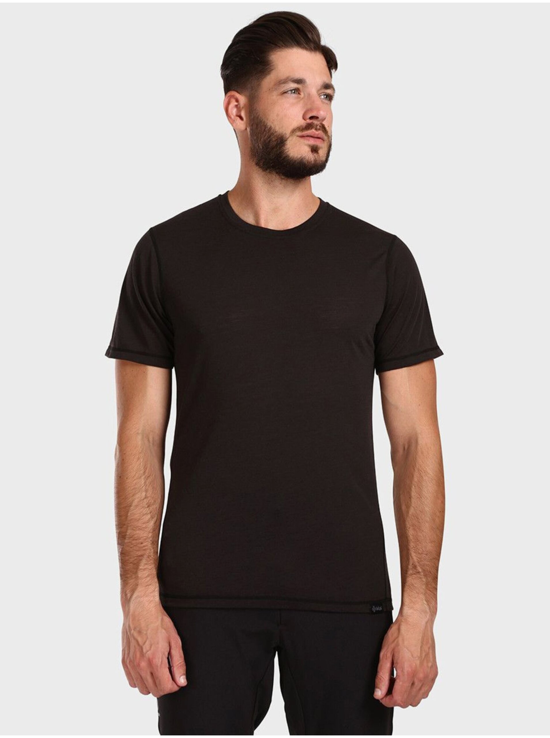 Levně Černé pánské spotovní basic tričko Kilpi SLOPER