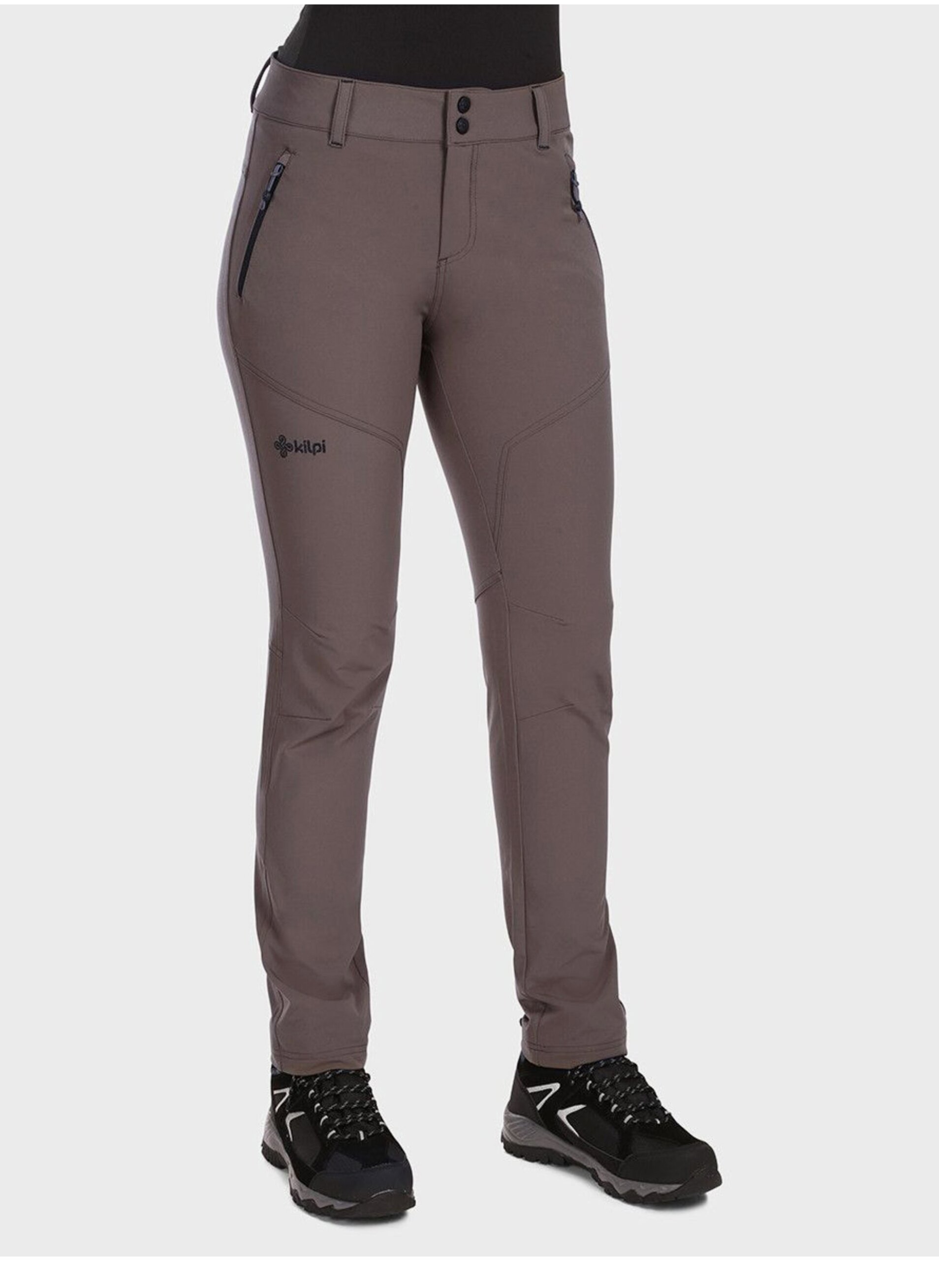 Levně Tmavě šedé dámské outdoorové kalhoty KILPI LAGO
