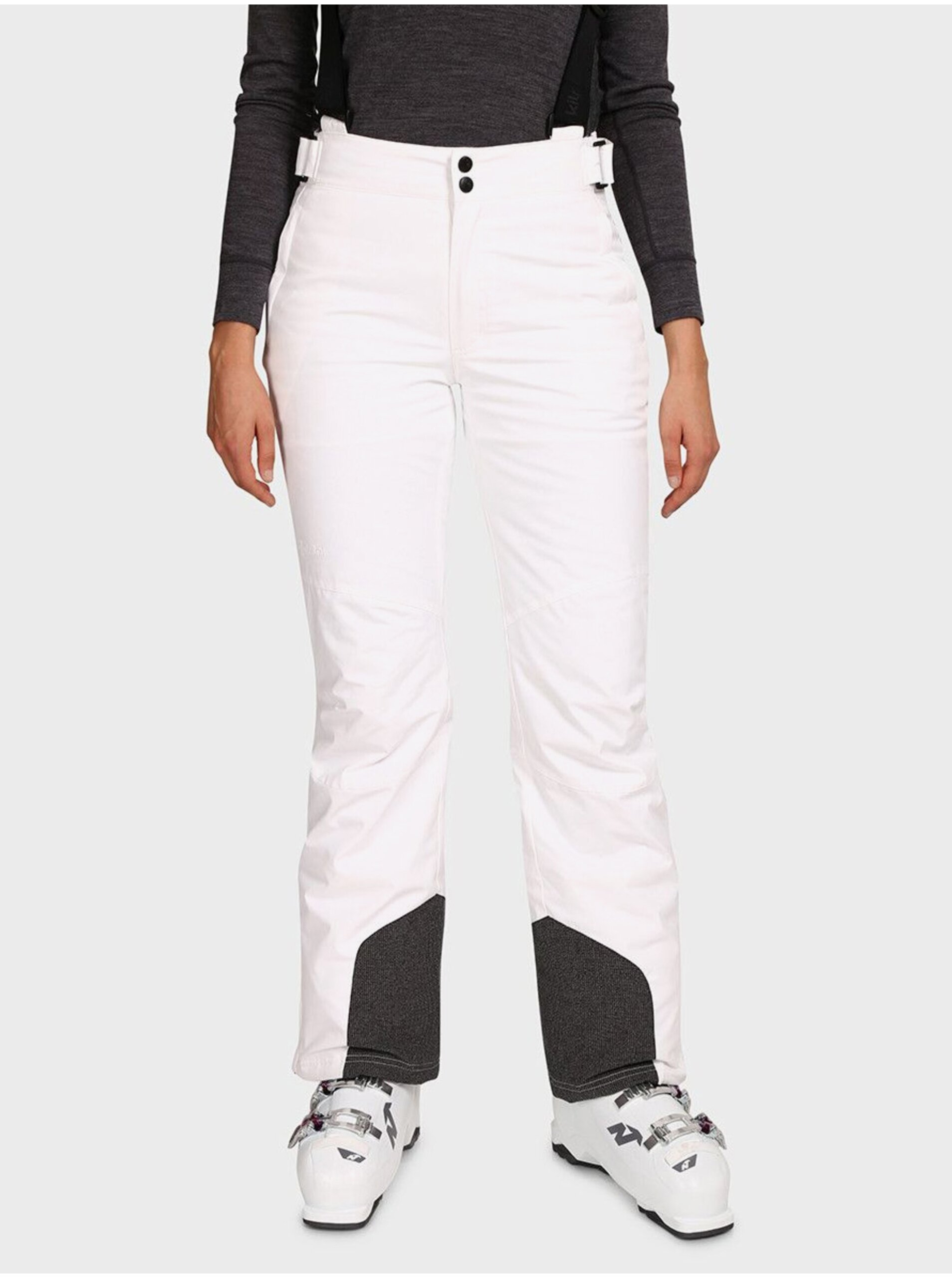 E-shop Bílé dámské lyžařské kalhoty KILPI ELARE