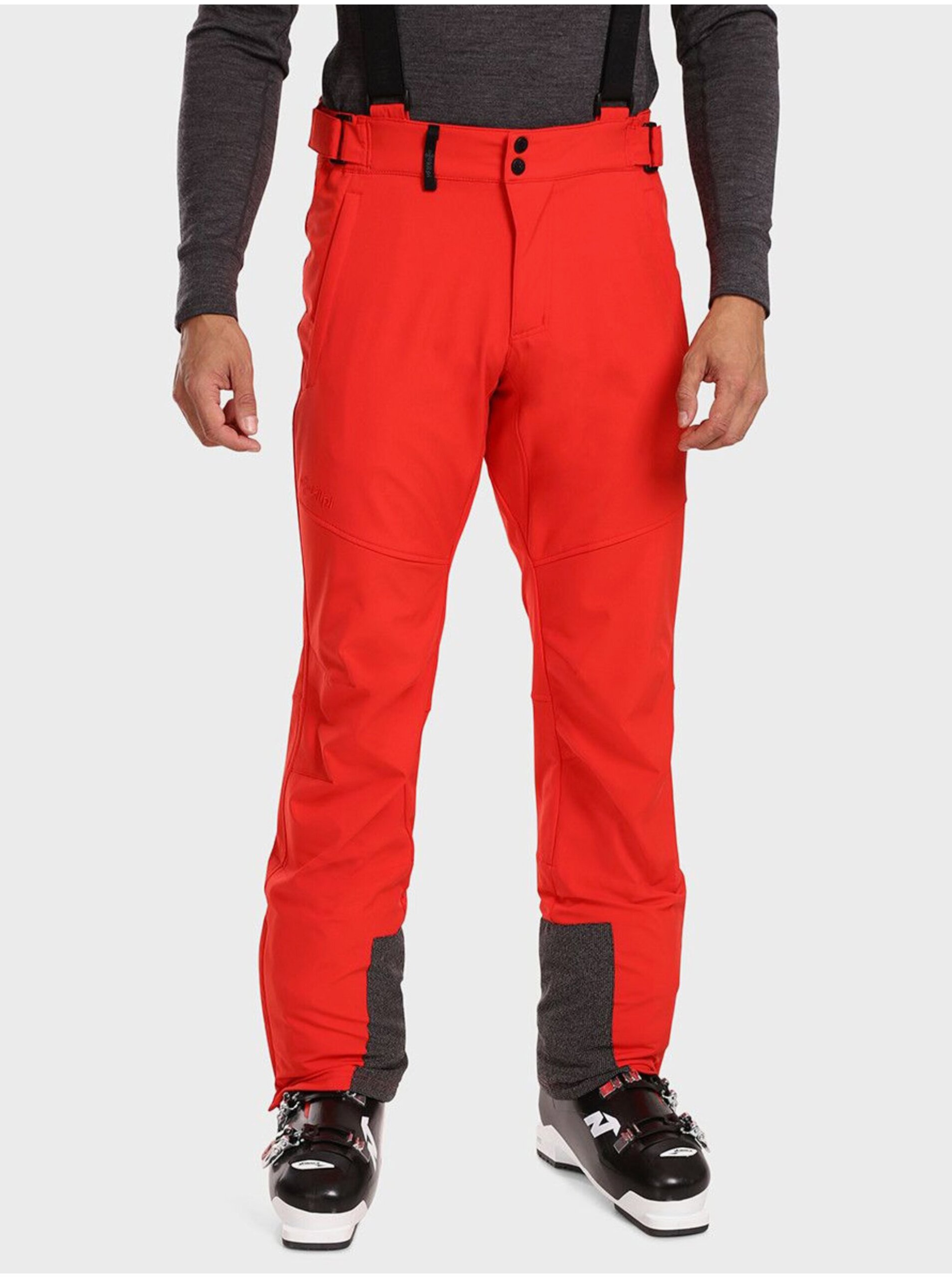 Levně Červené pánské softshellové lyžařské kalhoty Kilpi RHEA