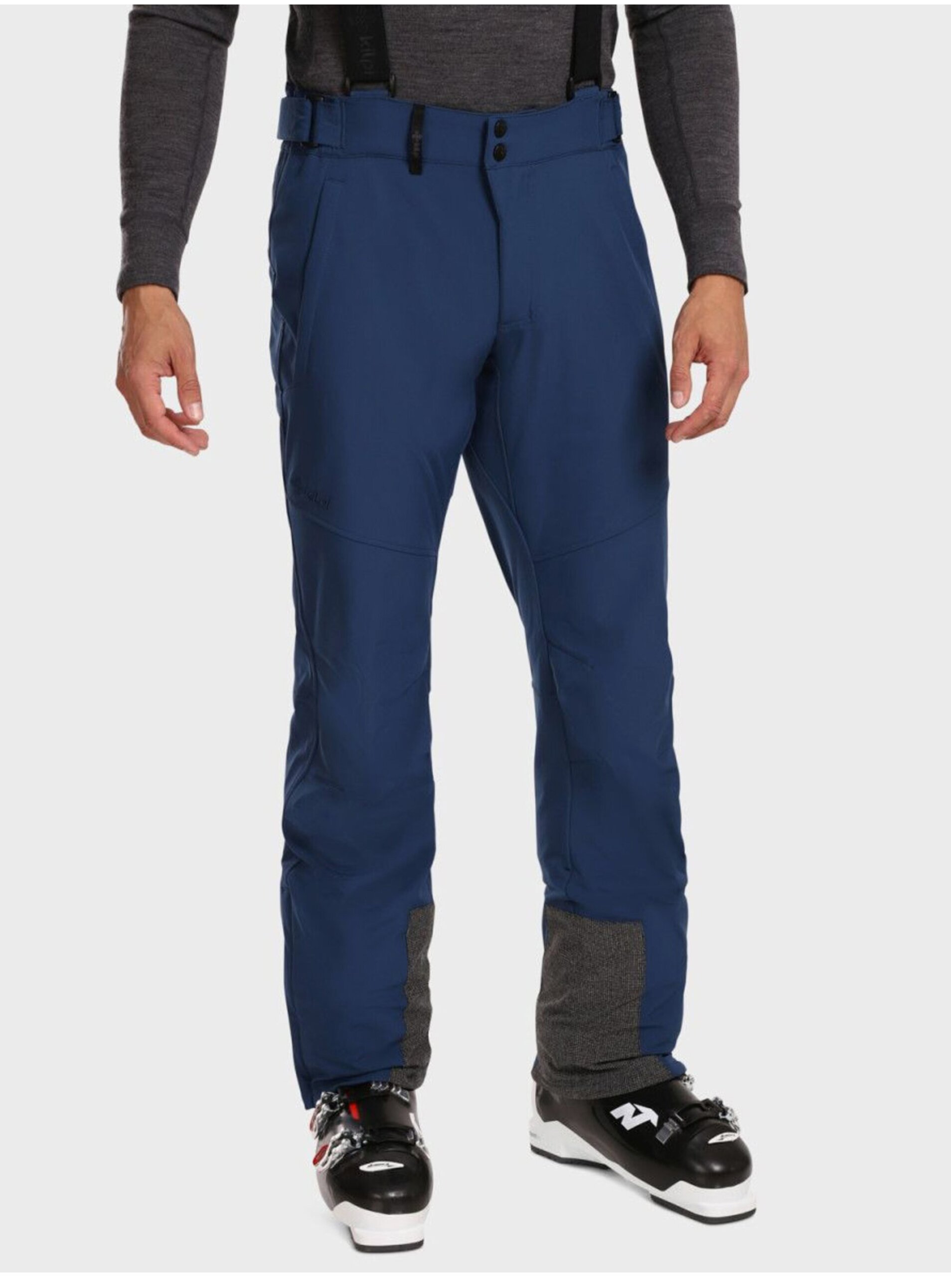 Levně Tmavě modré pánské softshellové lyžařské kalhoty Kilpi RHEA
