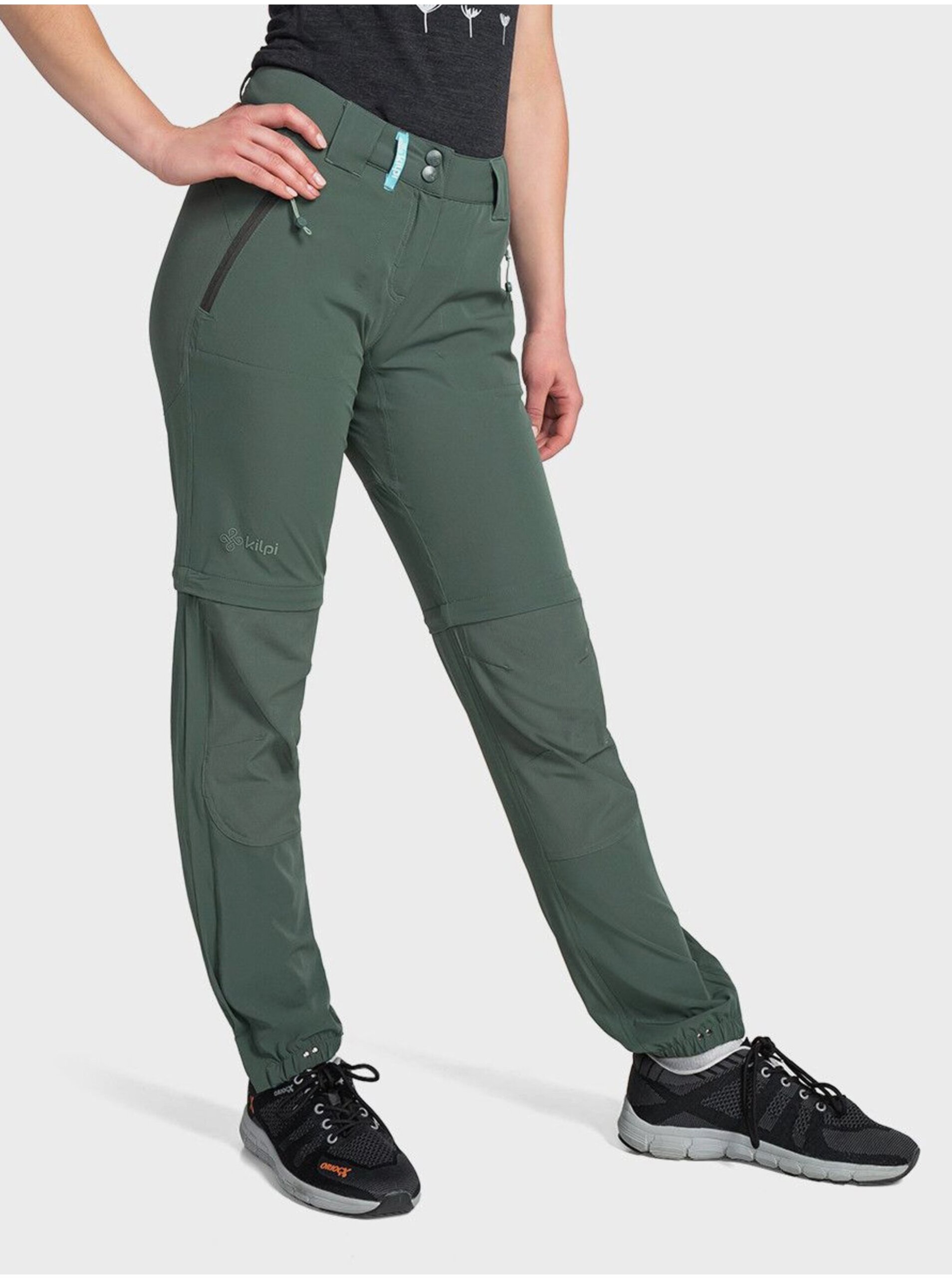 Levně Tmavě zelené dámské outdoorové kalhoty Kilpi HOSIO