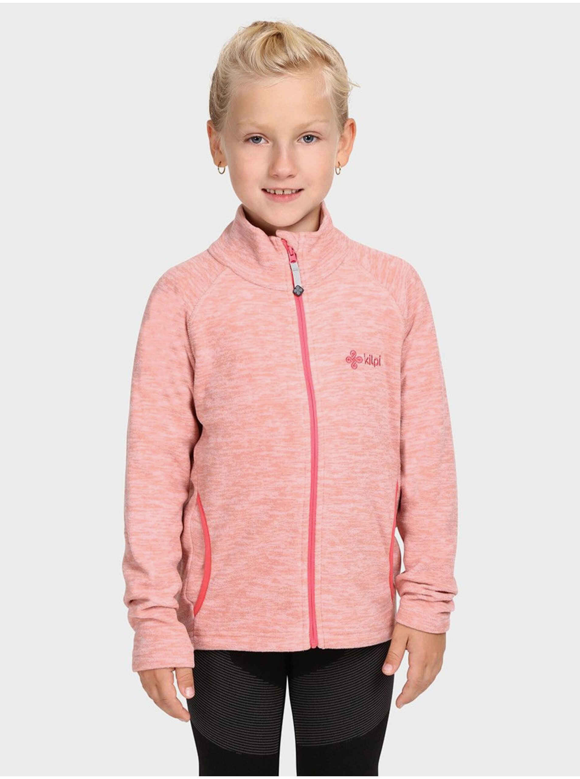 E-shop Růžová holčičí flísová mikina na zip Kilpi ALACANT