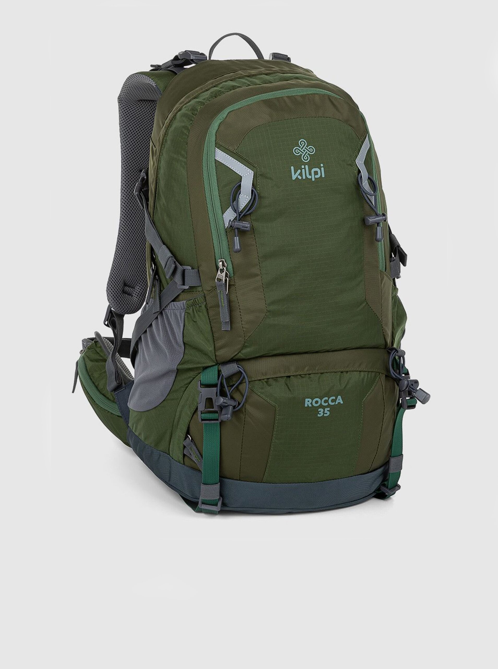 Levně Tmavě zelený unisex sportovní batoh Kilpi ROCCA (35 l)