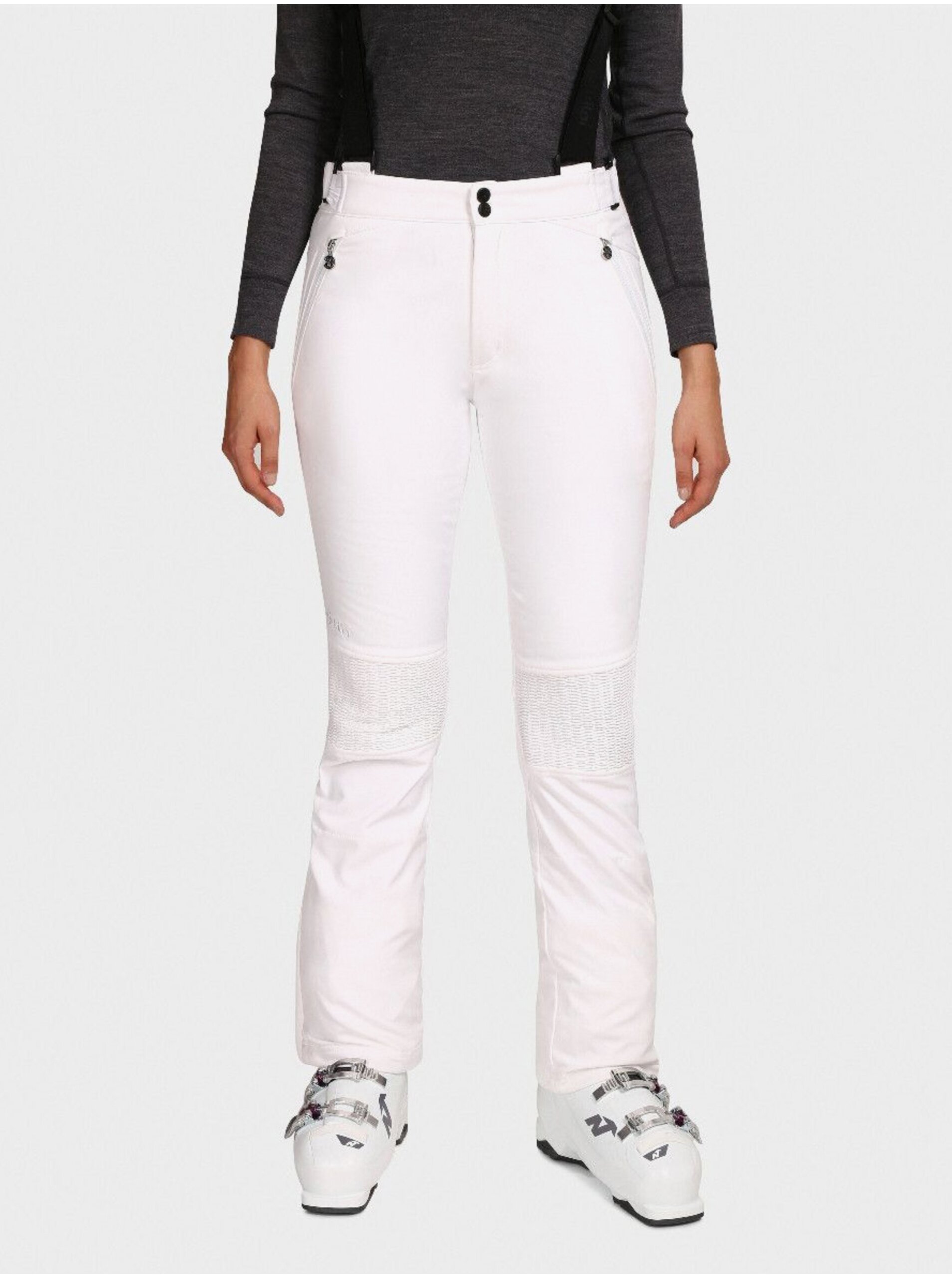 Lacno Biele dámske softshellové lyžiarske nohavice Kilpi DIONE