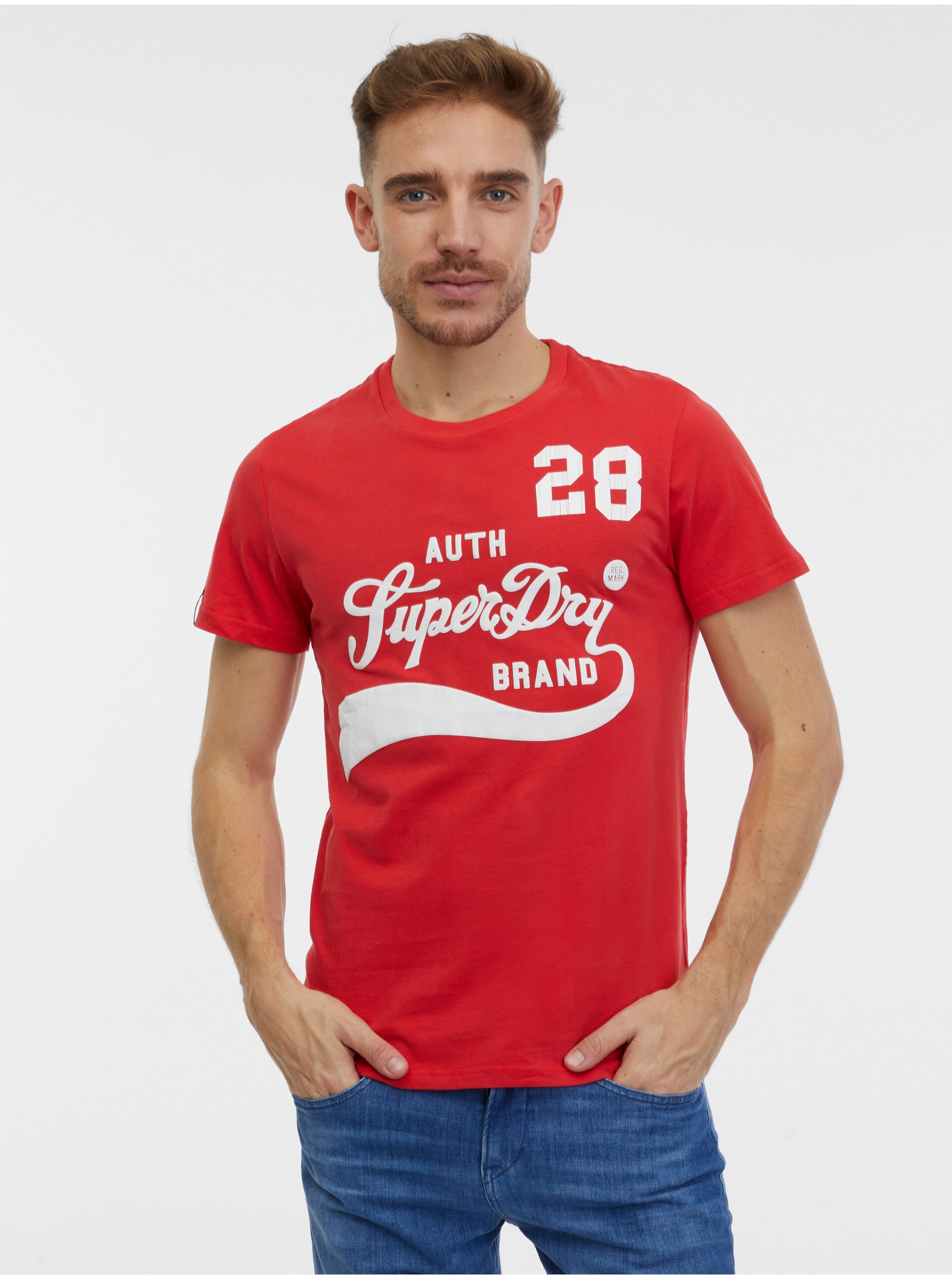 Lacno Červené pánske tričko Superdry Collegiate Graphic Tee