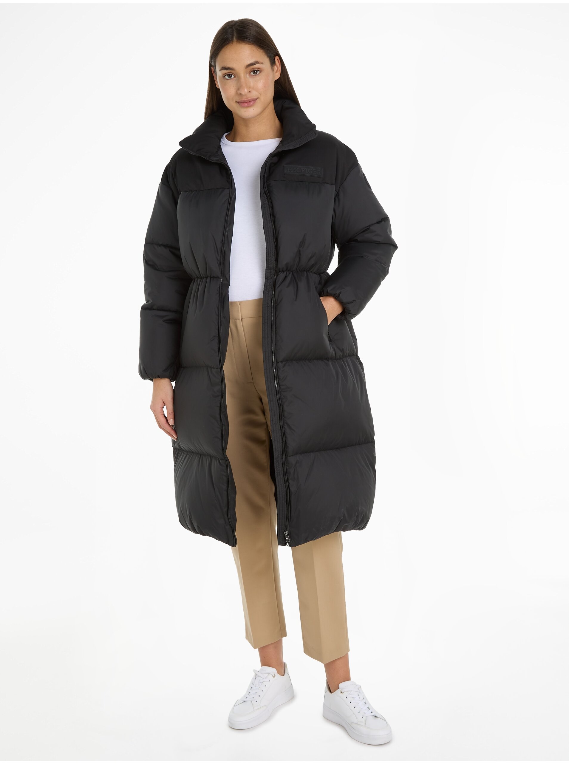E-shop Černý dámský prošívaný kabát Tommy Hilfiger New York Puffer Maxi