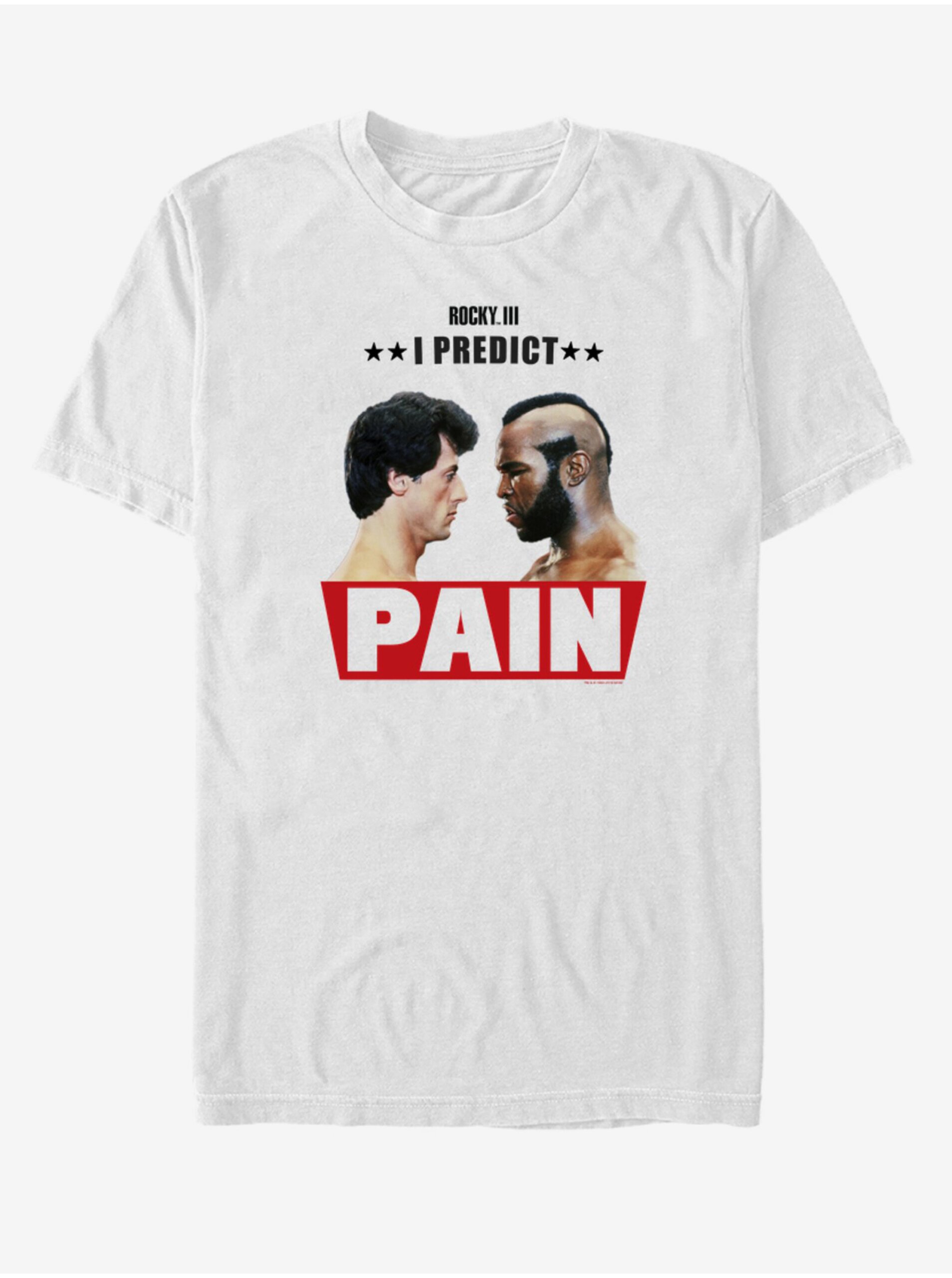 Levně Bílé unisex tričko ZOOT.Fan Rocky I Predict Pain