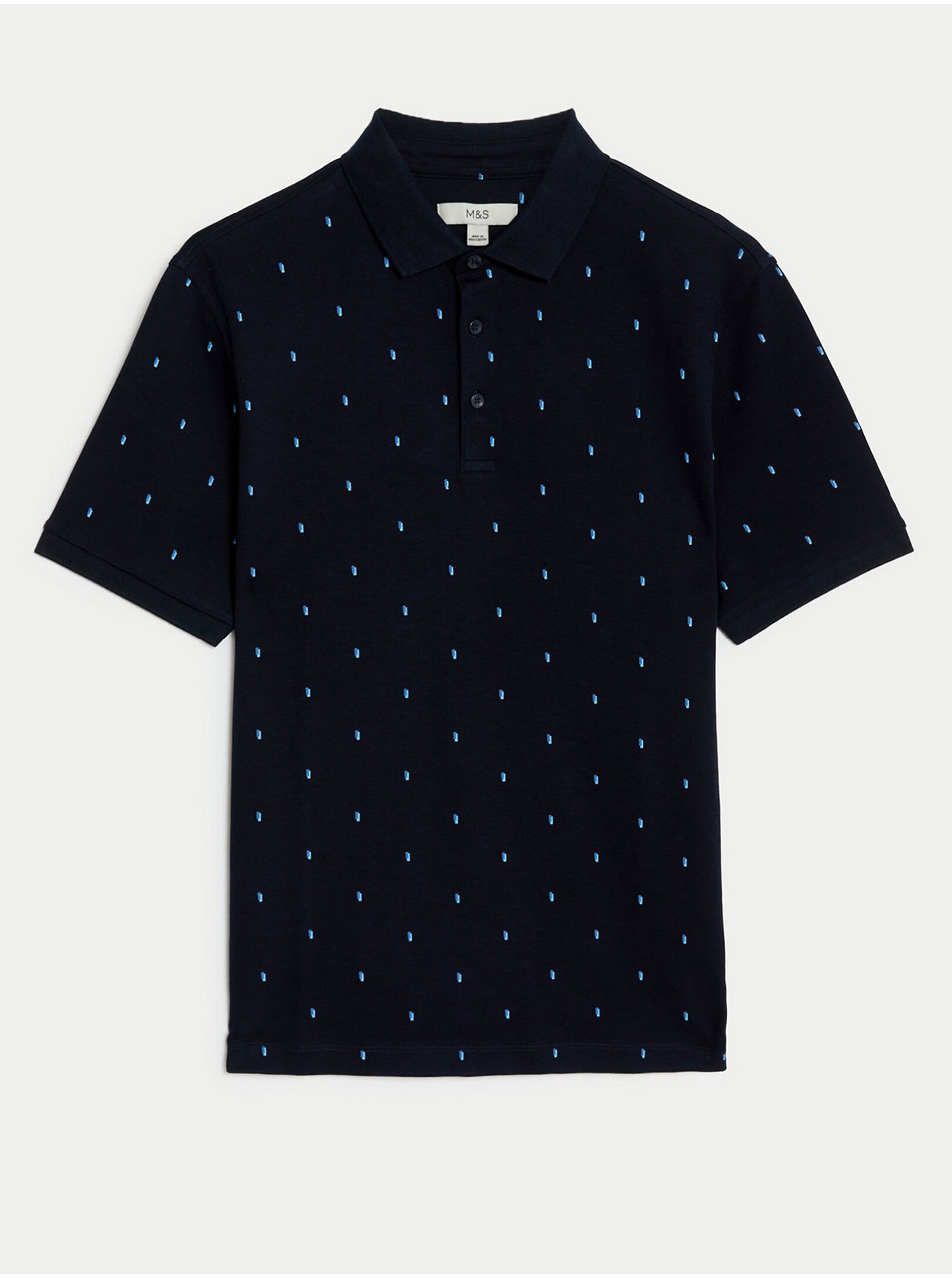 E-shop Polotriko s geometrickým potiskem, ze 100% bavlny Marks & Spencer námořnická modrá