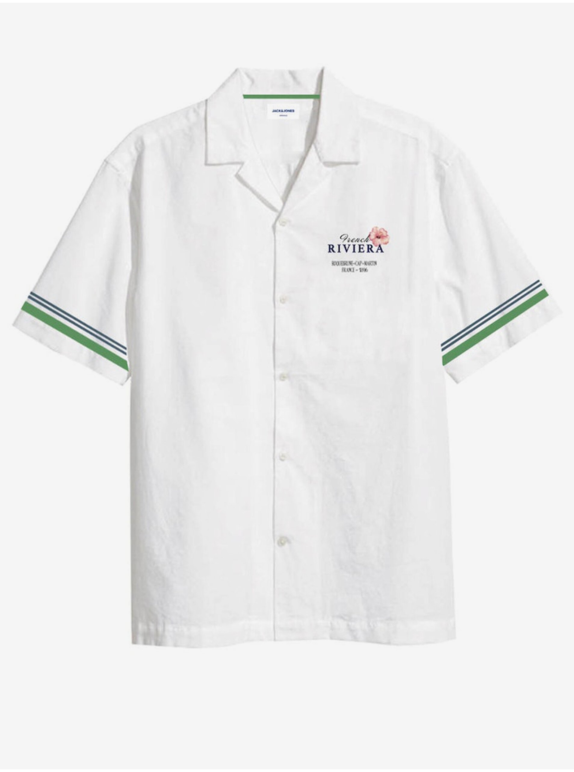 E-shop Bílá pánská košile s krátkým rukávem Jack & Jones Riviera