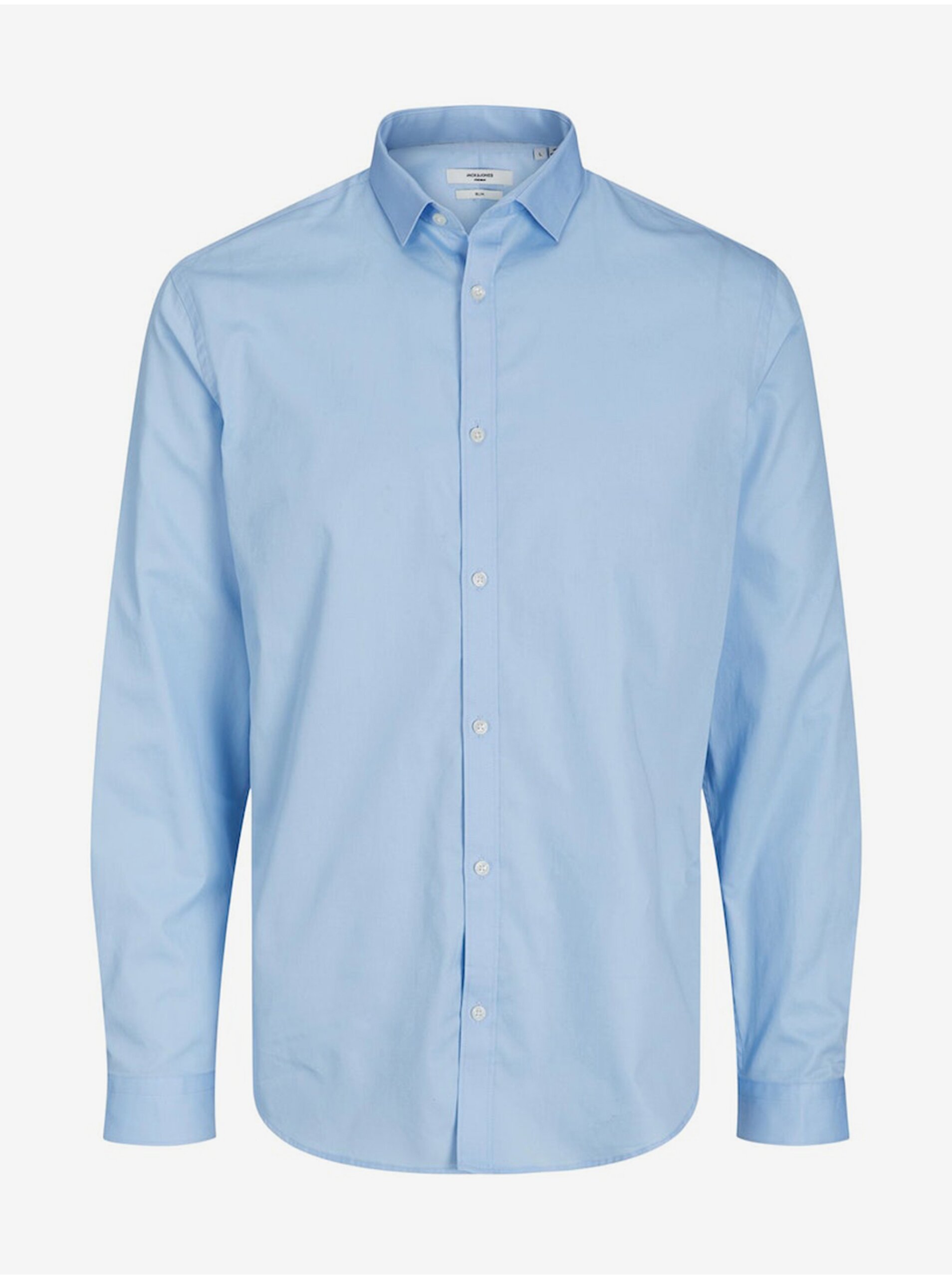 Levně Světle modrá pánská košile Jack & Jones Lacardiff