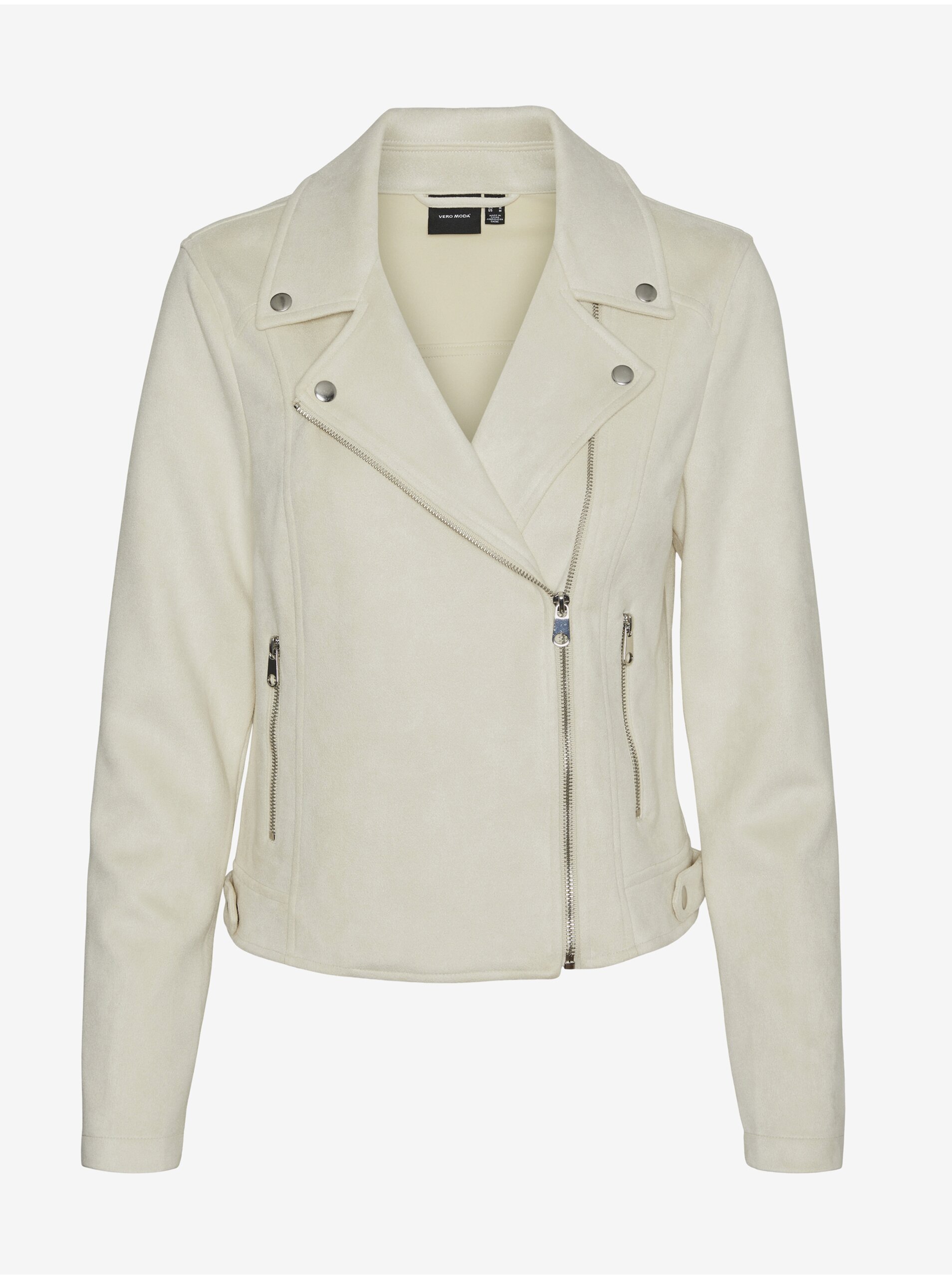 E-shop Krémová dámská bunda v semišové úpravě Vero Moda Jose