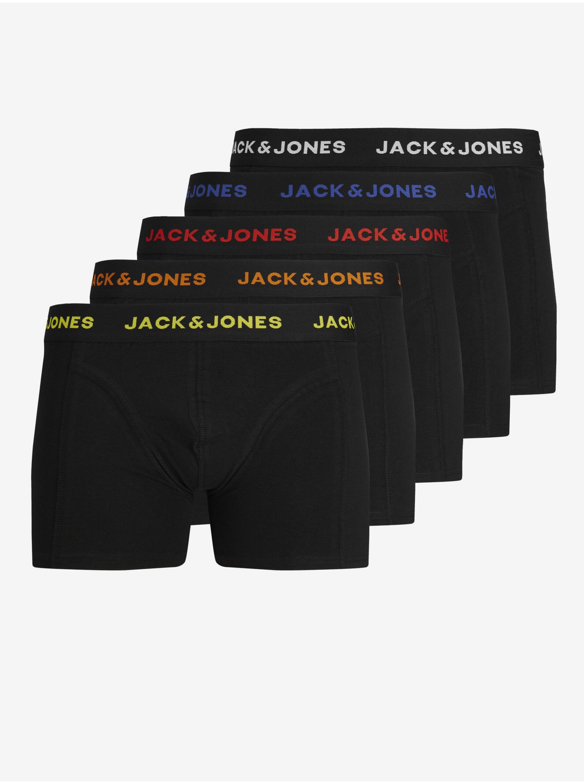 Levně Sada pěti pánských boxerek v černé barvě Jack & Jones Black Friday