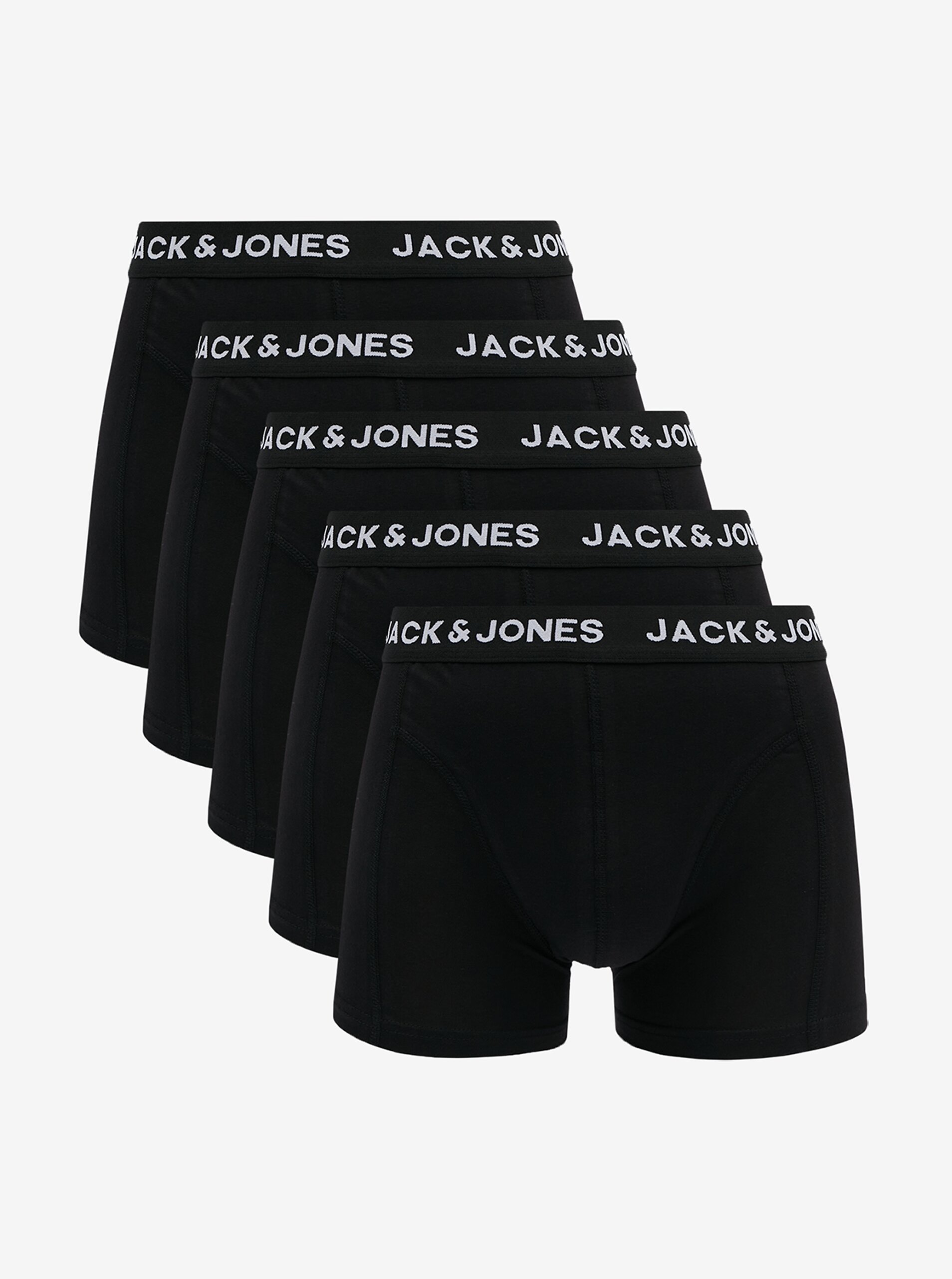 Lacno Súprava piatich pánskych boxeriek v čiernej farbe Jack & Jones Anthony