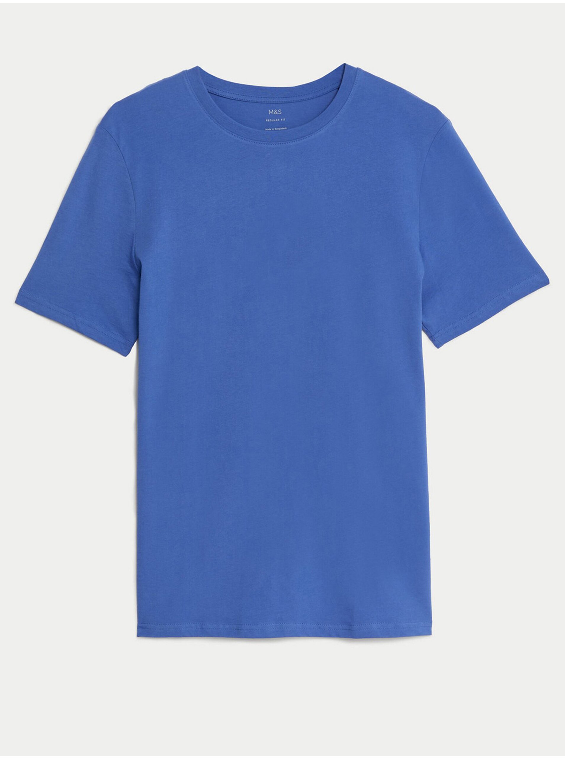 Lacno Modré pánske basic tričko Marks & Spencer