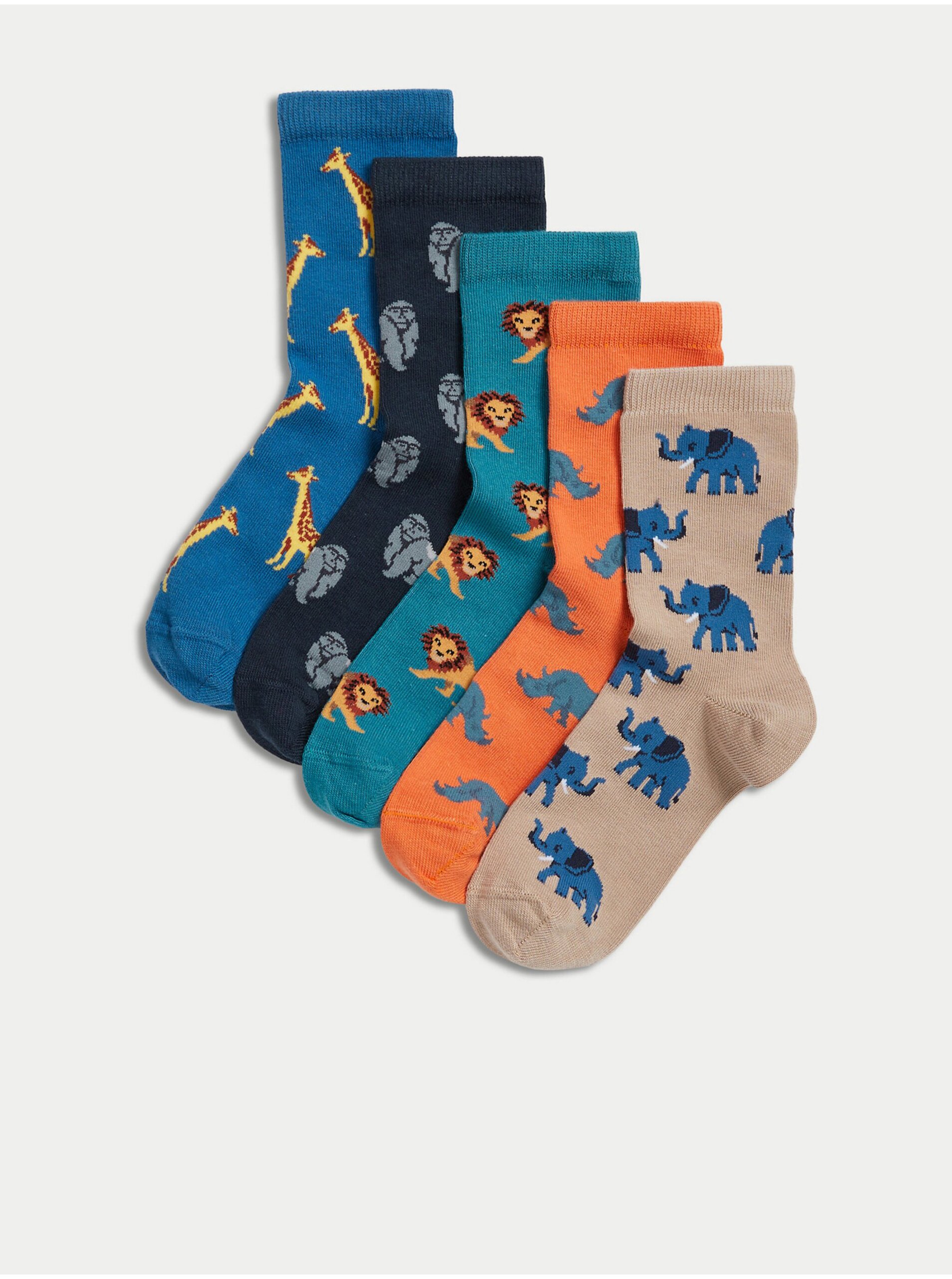 E-shop Súprava piatich párov farebných detských ponožiek Marks & Spencer