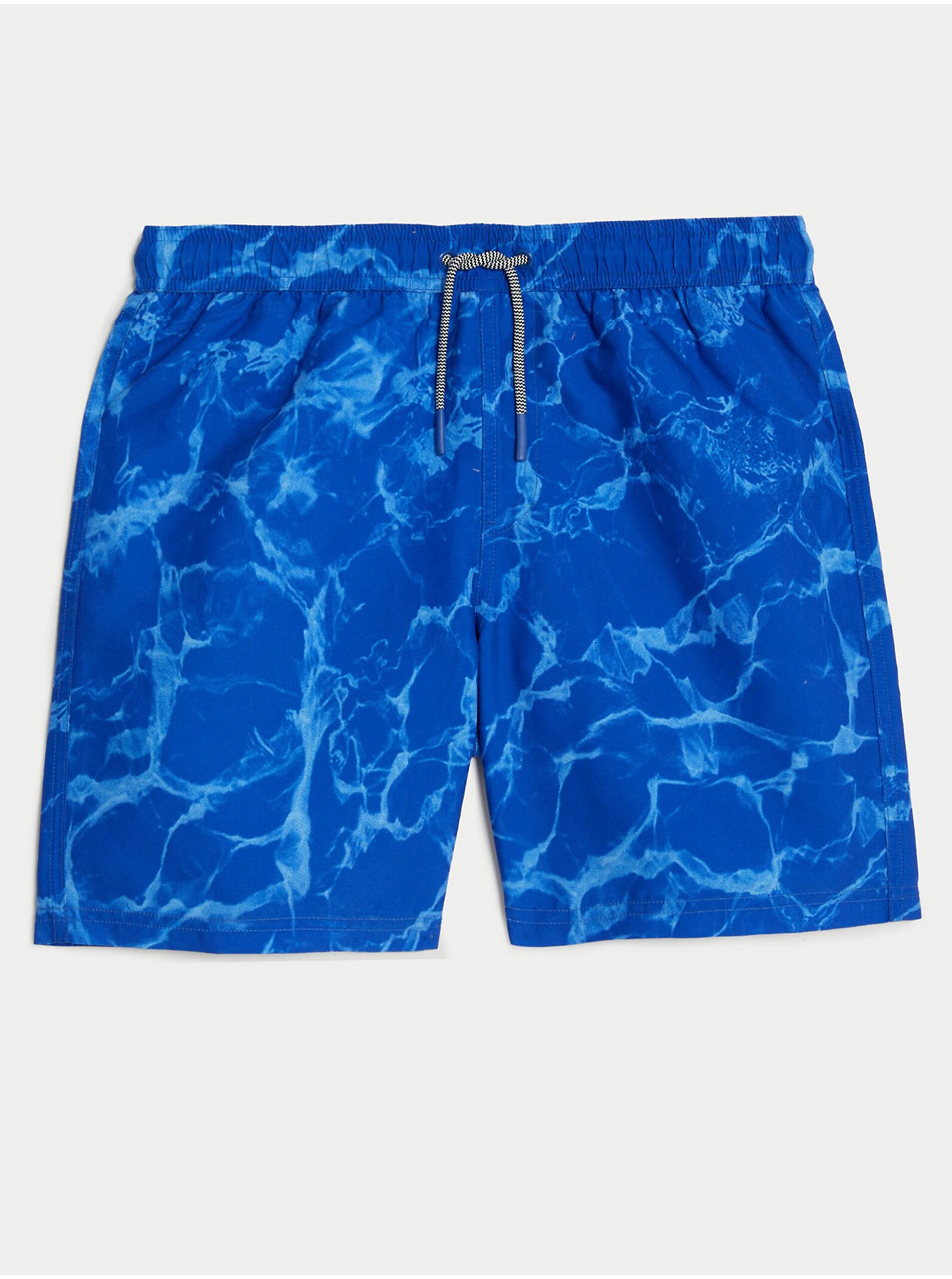 Lacno Modré chlapčenské vzorované plavky Marks & Spencer
