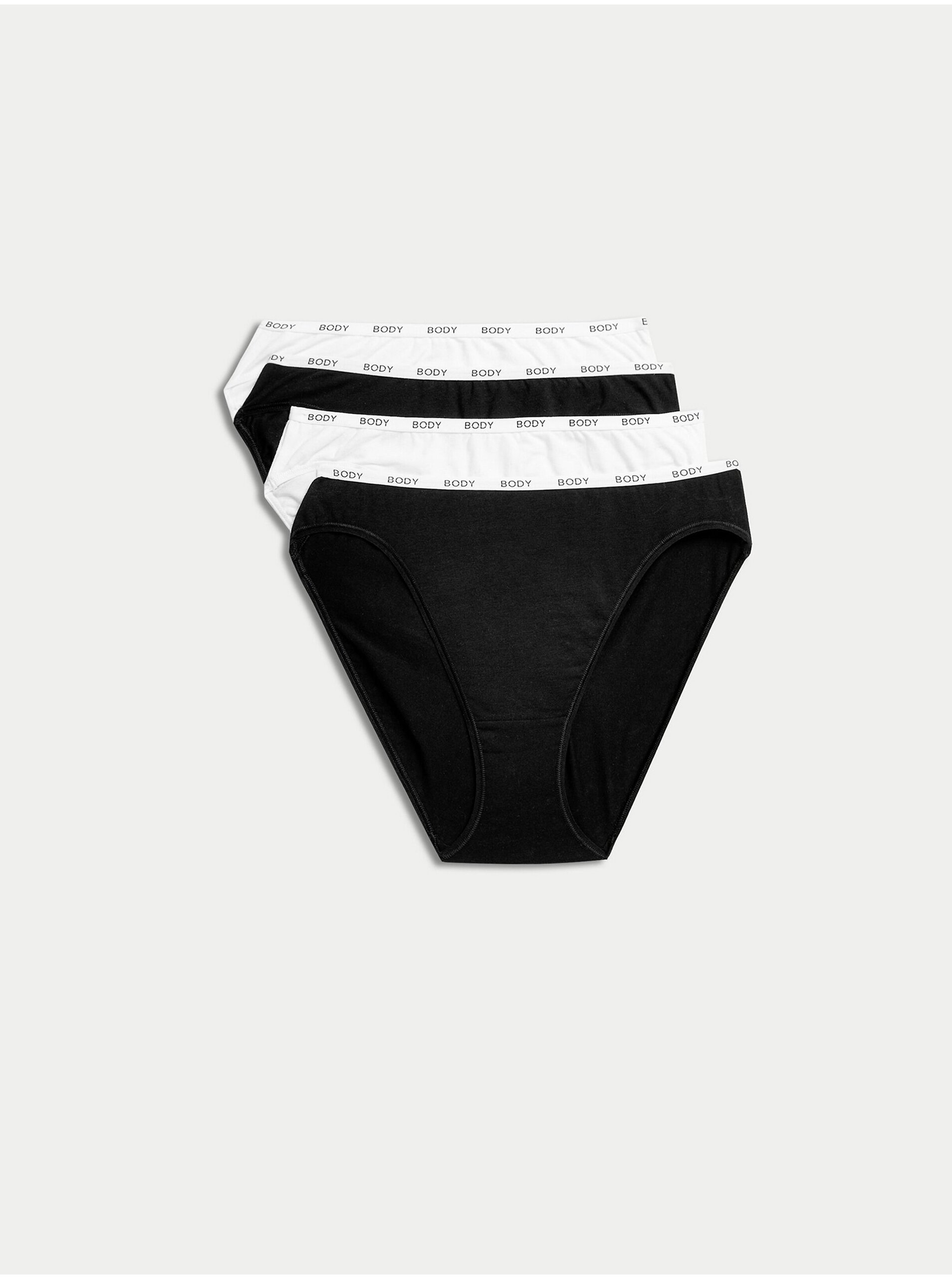 Levně Sada čtyř dámských kalhotek v černé a bílé barvě s technologií Cool Comfort™ Marks & Spencer