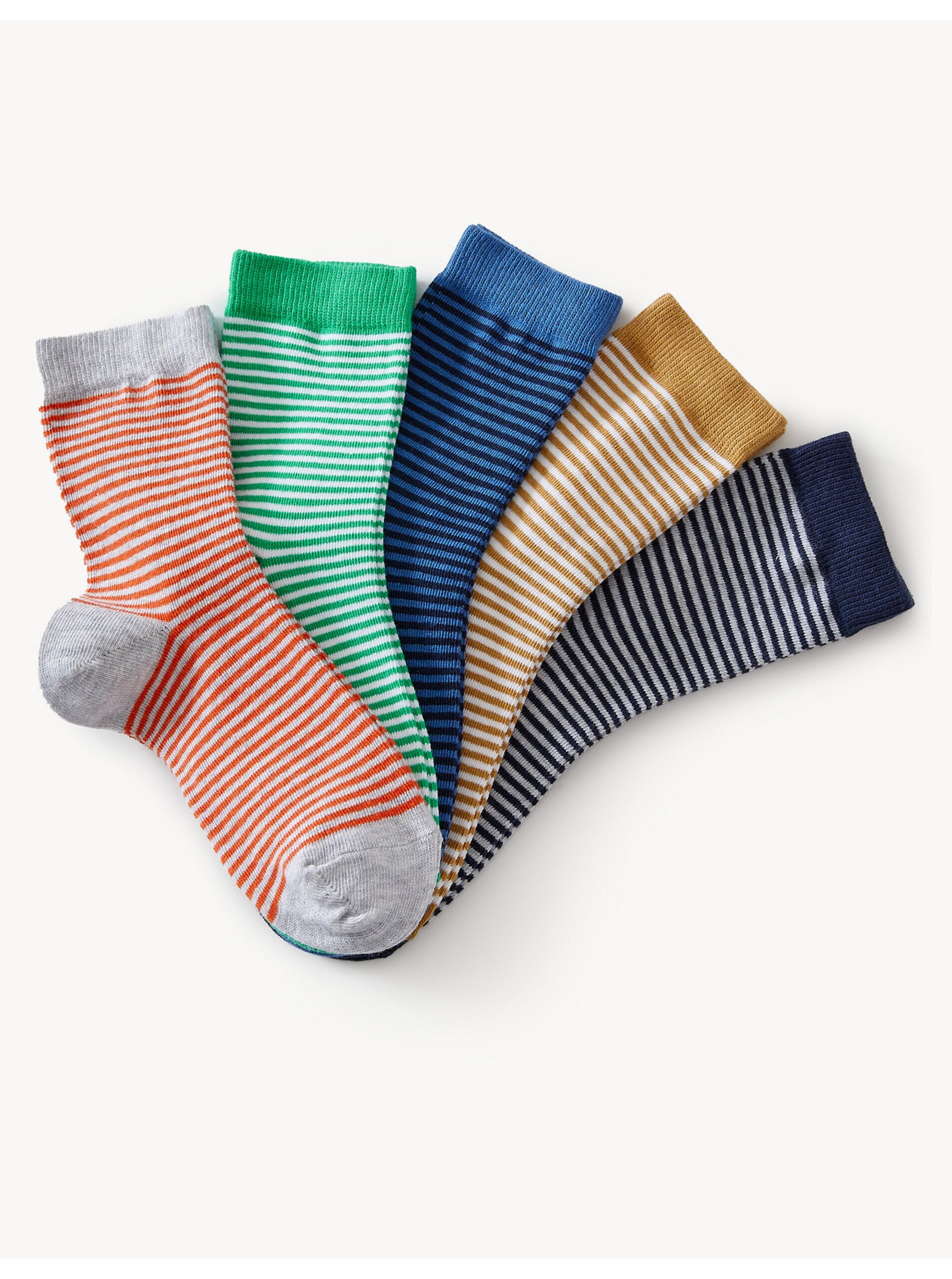Levně Sada pěti párů dětských barevných ponožek Marks & Spencer