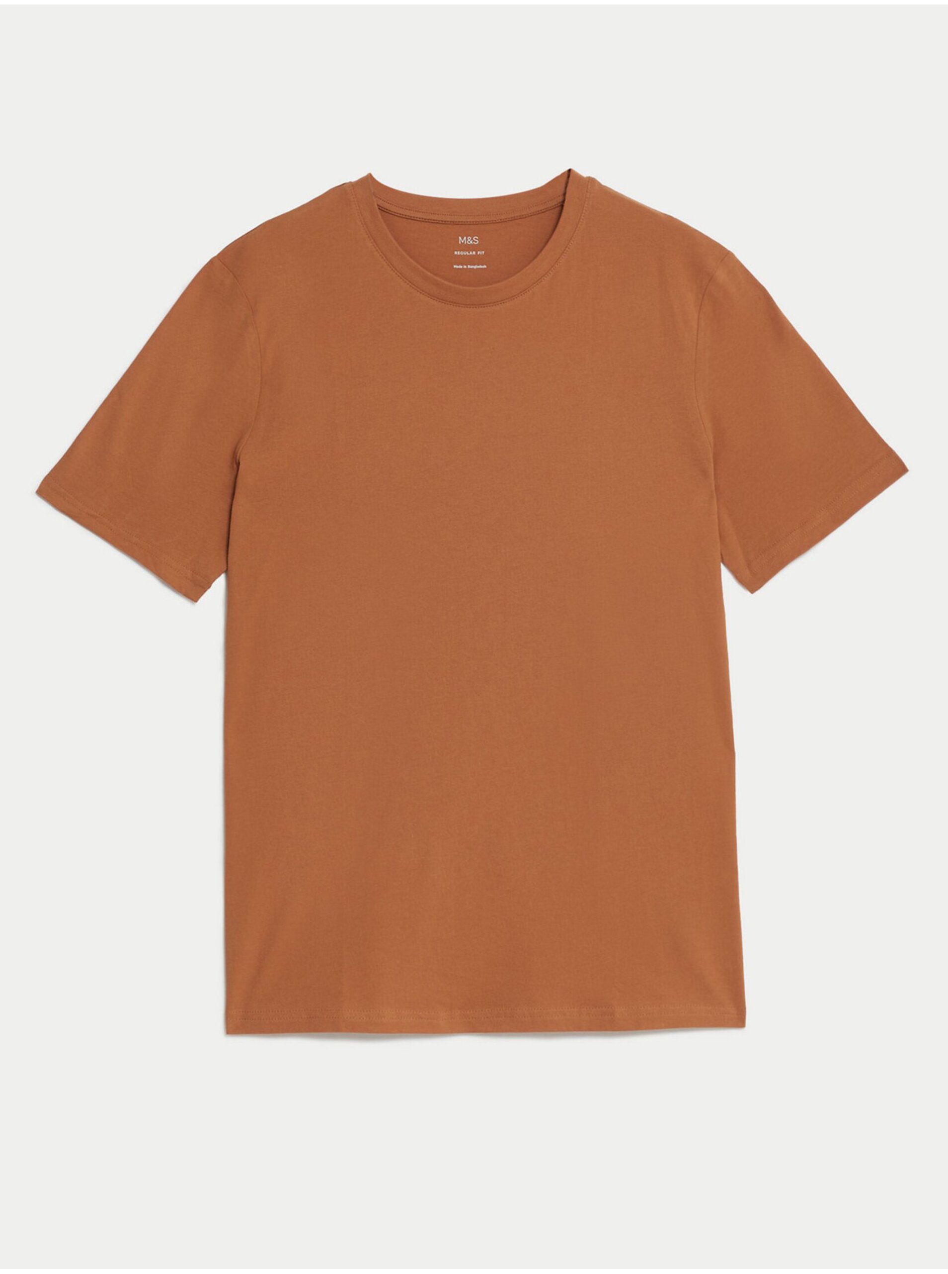 Lacno Oranžové pánske basic tričko Marks & Spencer