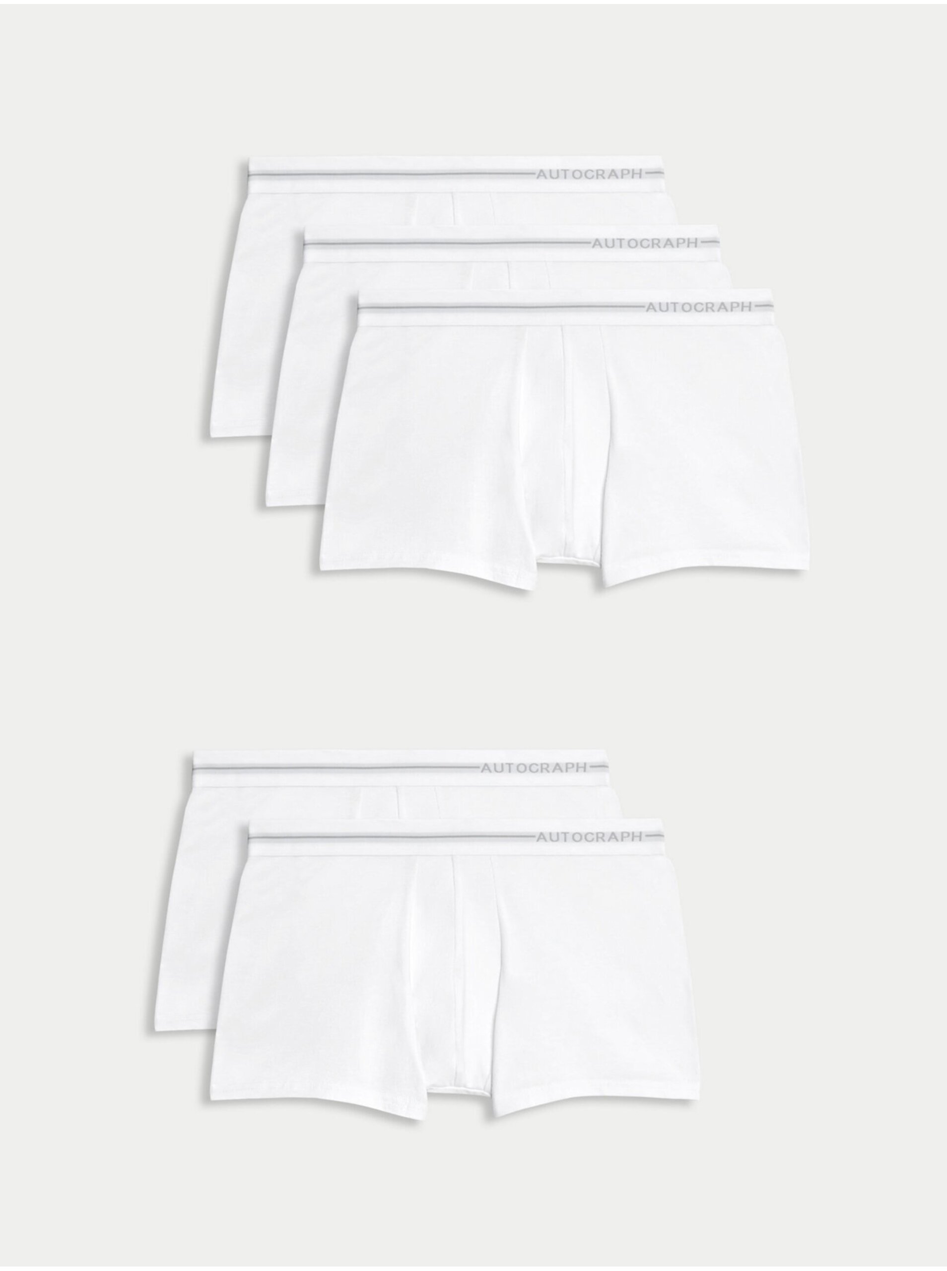Lacno Súprava piatich pánskych boxeriek v bielej farbe Marks & Spencer